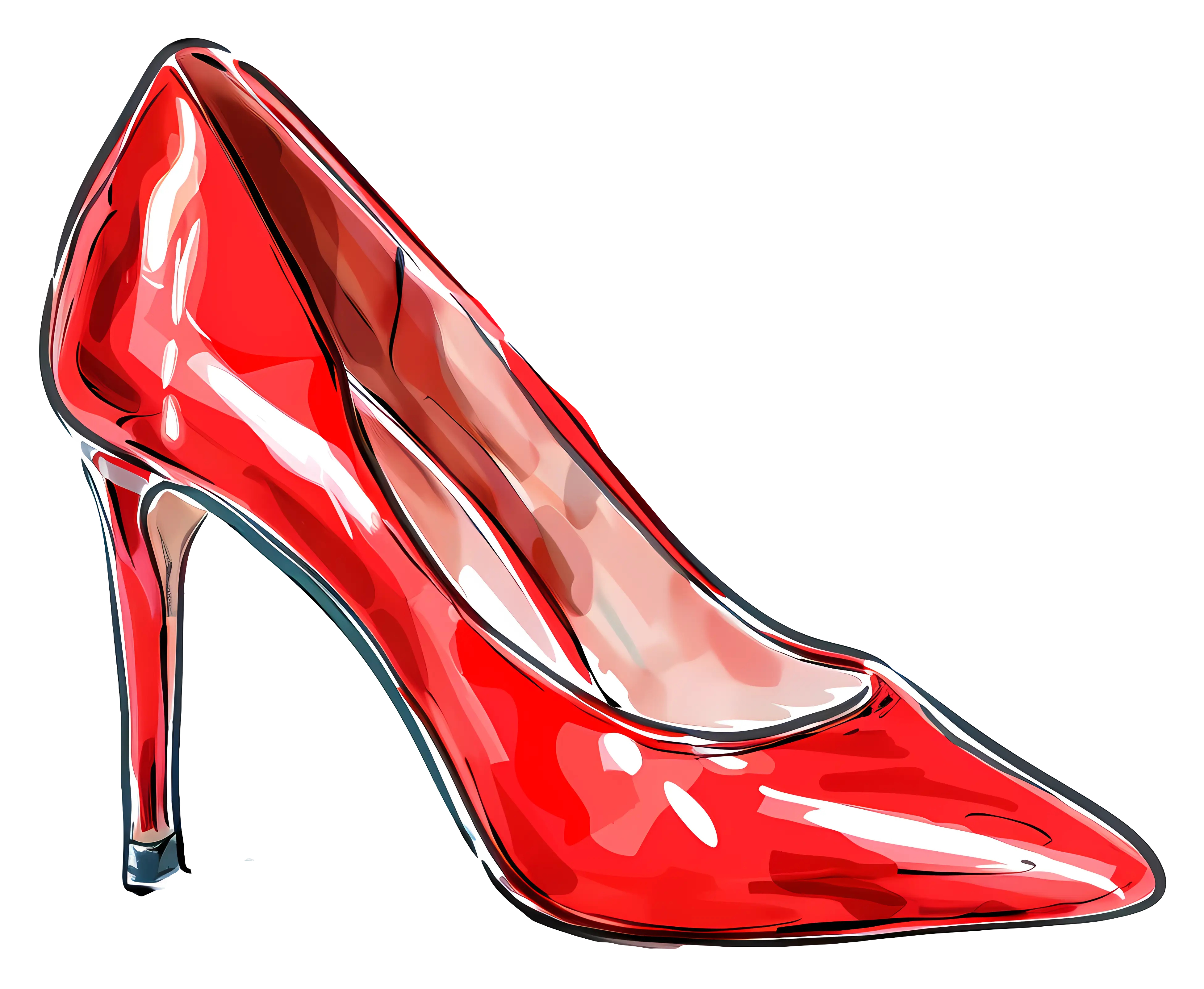 Stylish Red High Heel Shoe