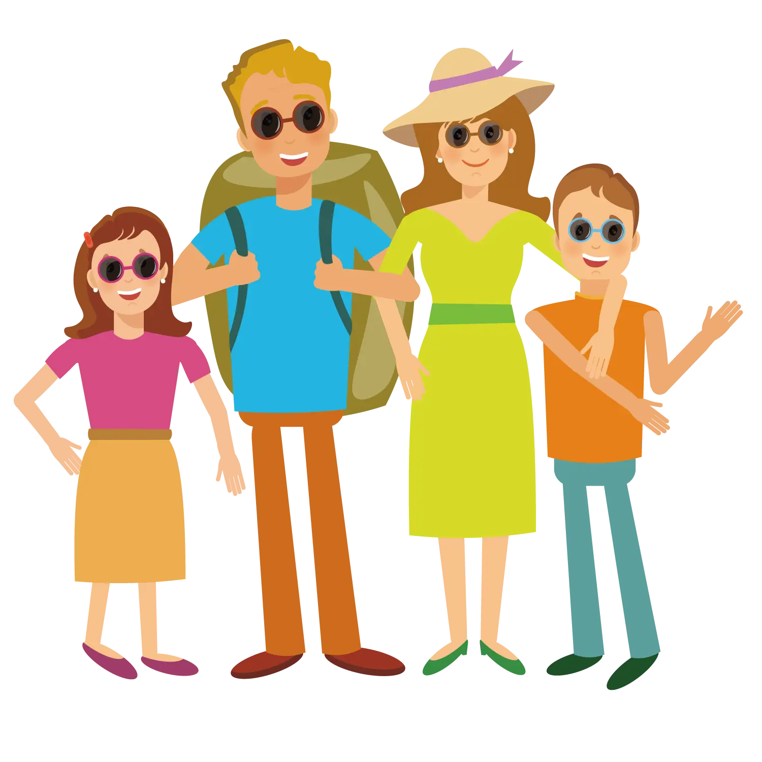 Happy Family on Vacation