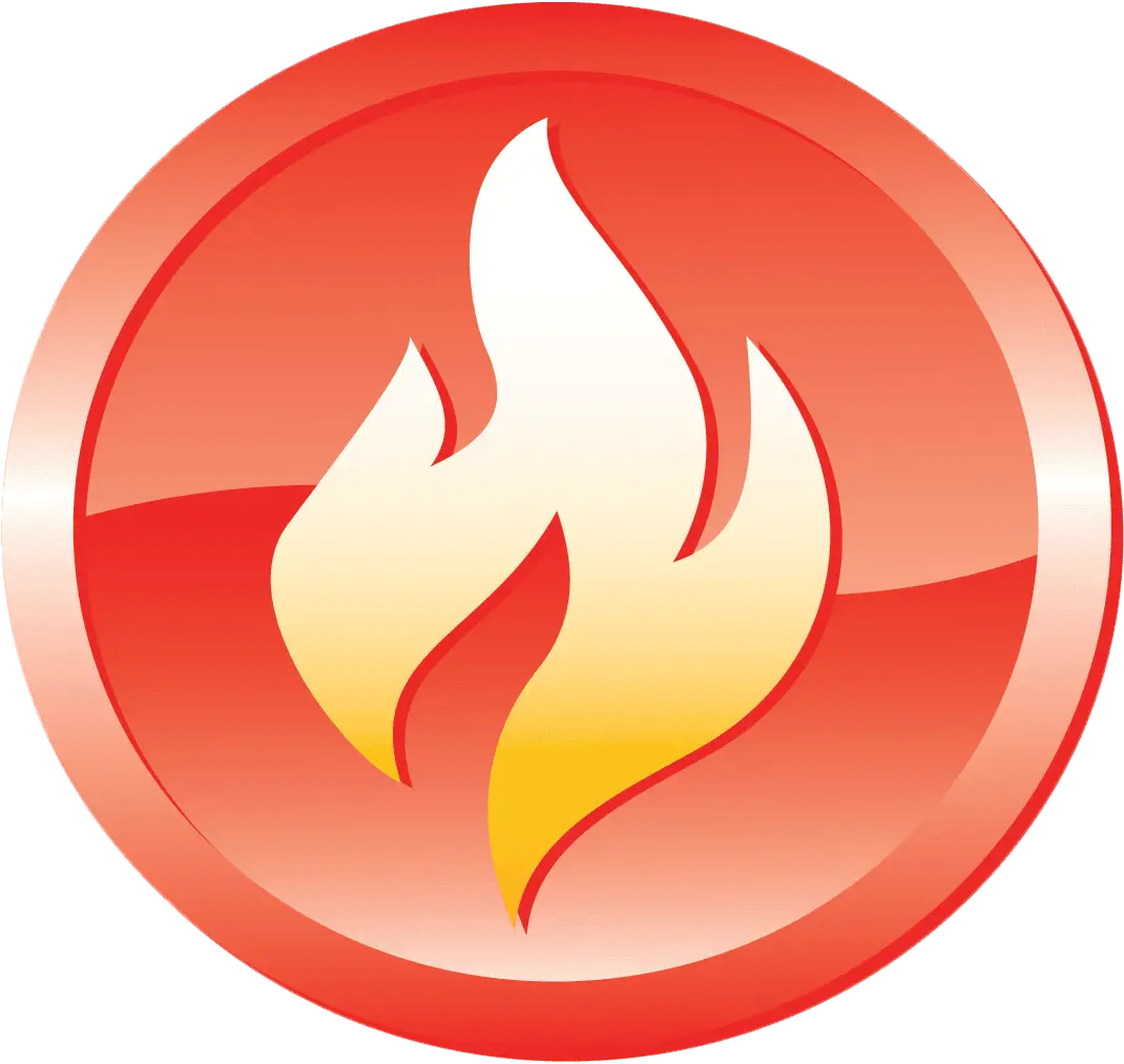 Fire Flame Symbol in Red Circle