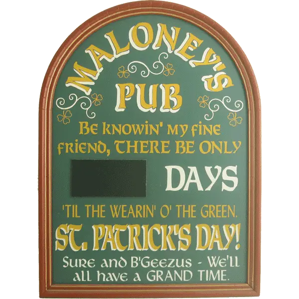 St. Patrick&#039;s Day Countdown Pub Sign