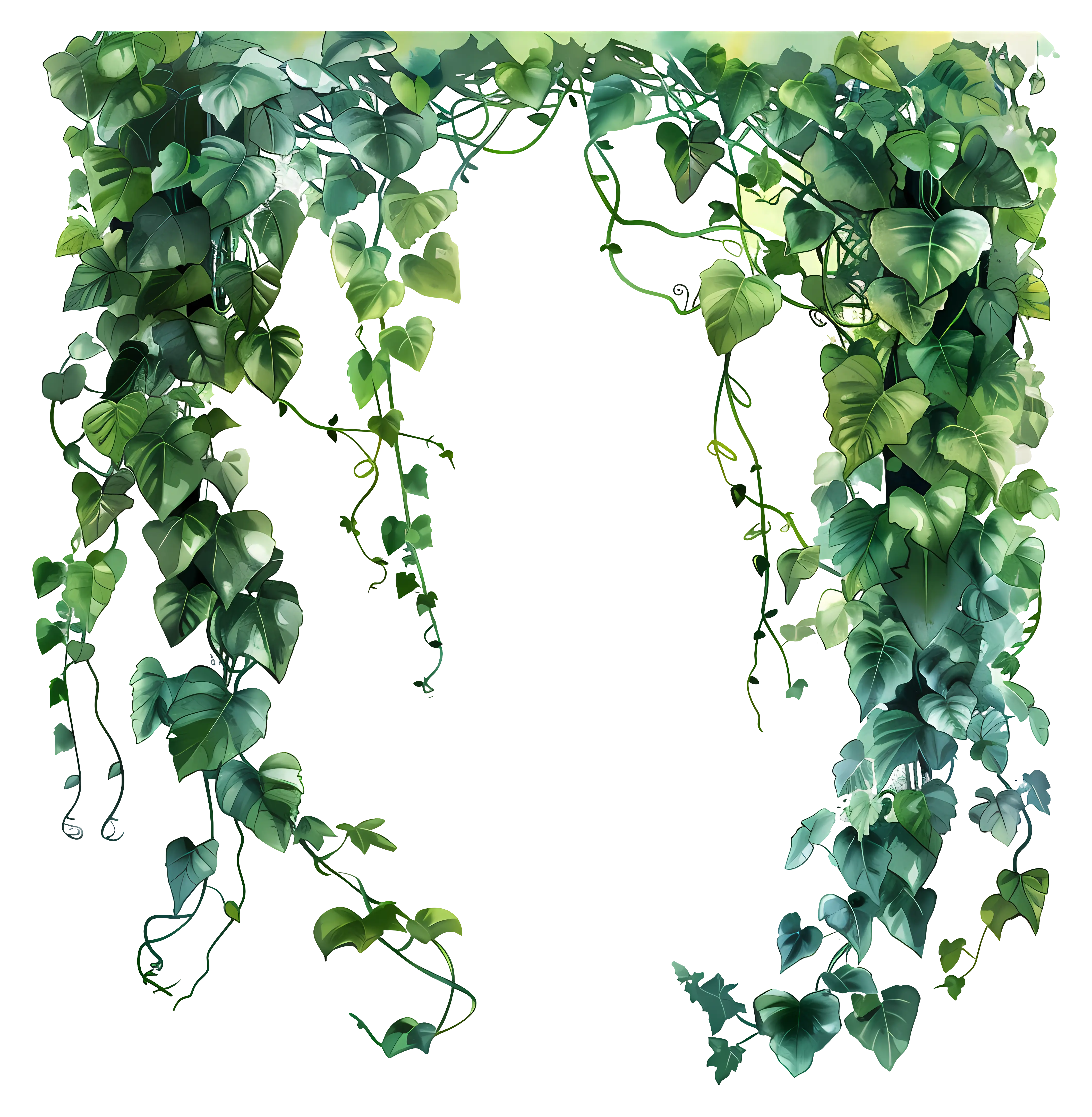 Hanging Green Ivy Plants Illustration
