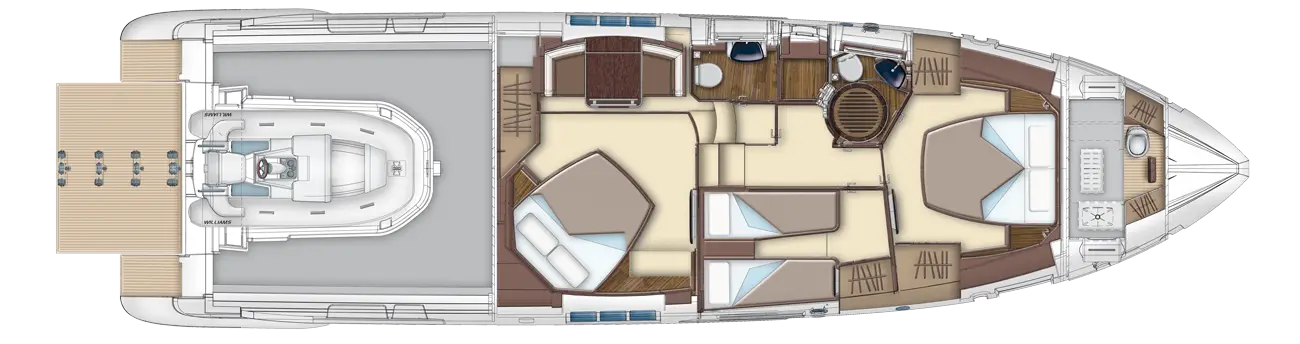 Yacht Interior Layout Blueprint