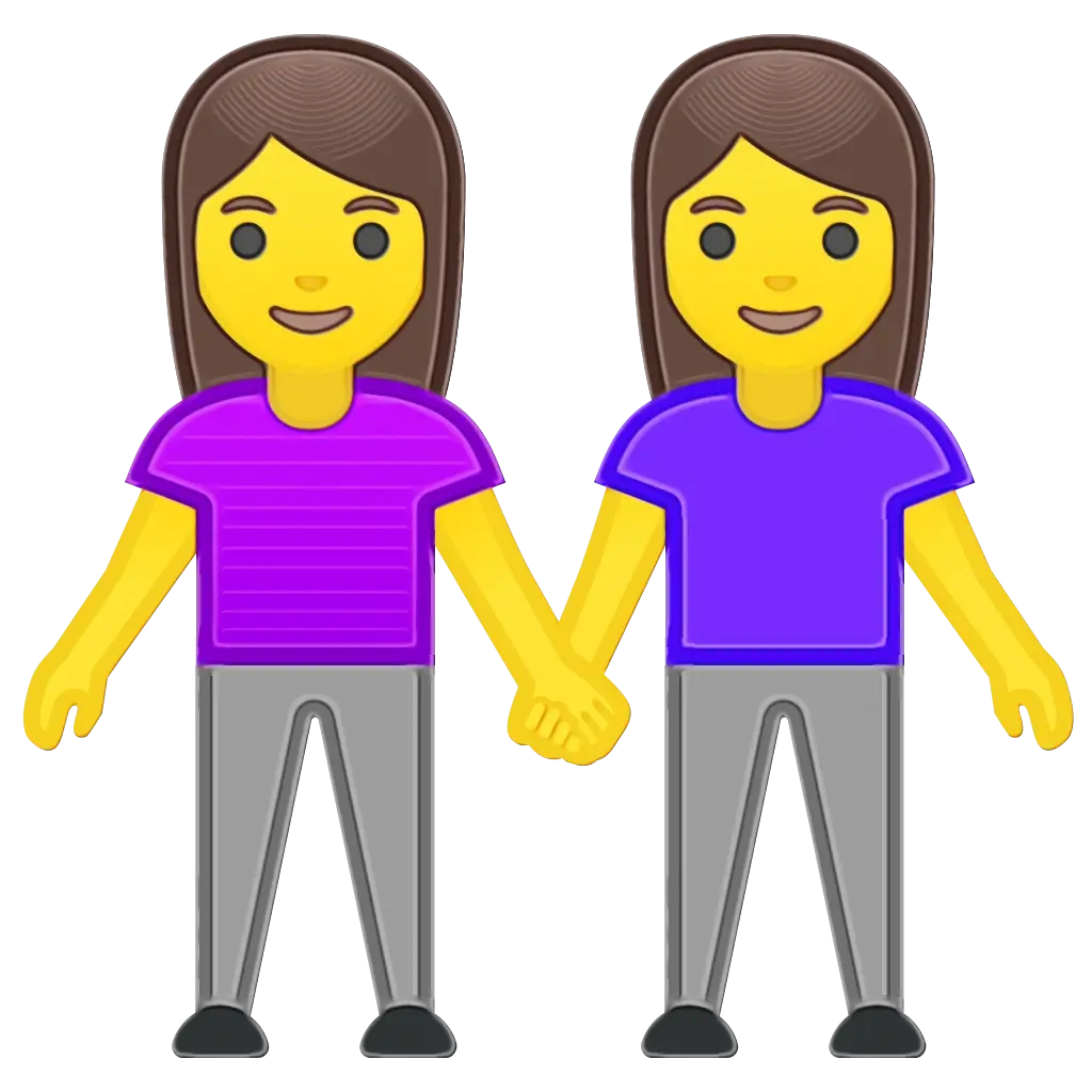 Two Yellow Emoji Holding Hands