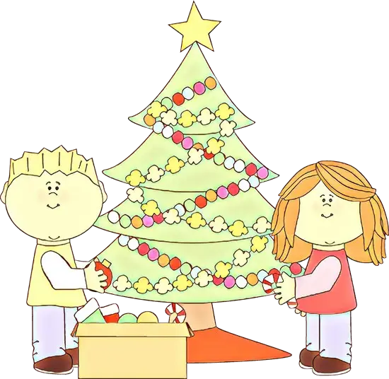 Children Decorating a Christmas Tree