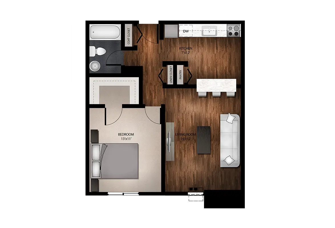 Modern Floor Plan for Apartment Illustration