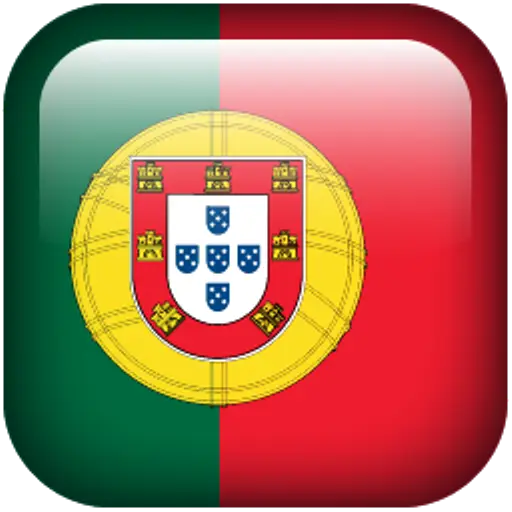 Portugal Flag Icon with Glossy Finish