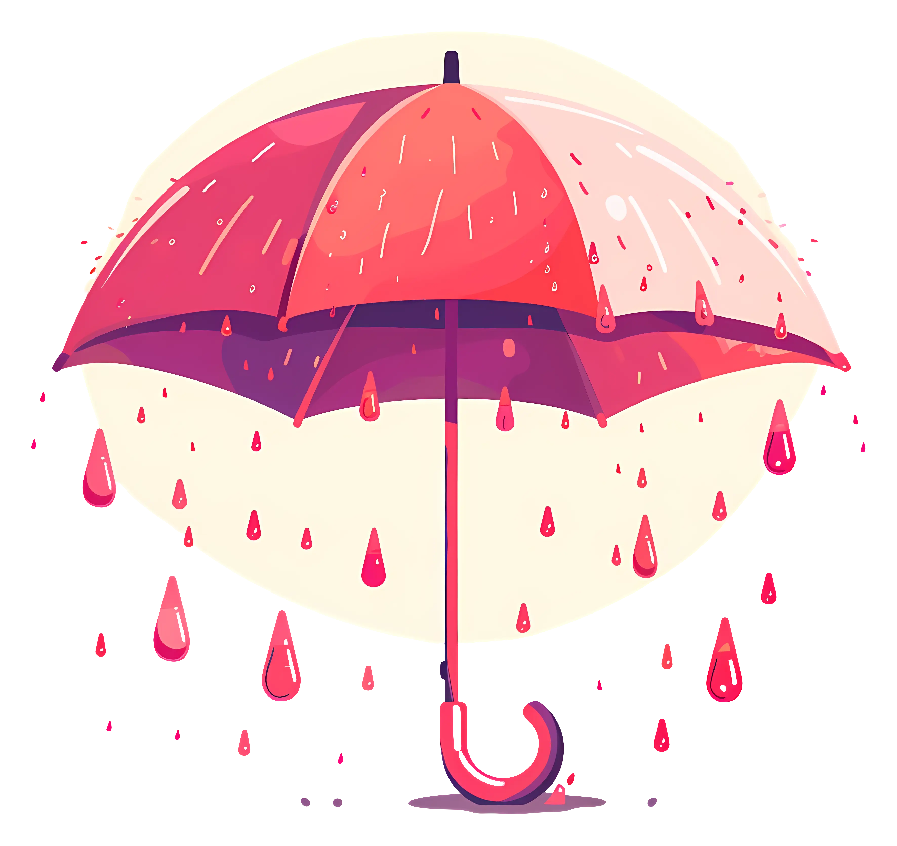 Red Umbrella in the Rain