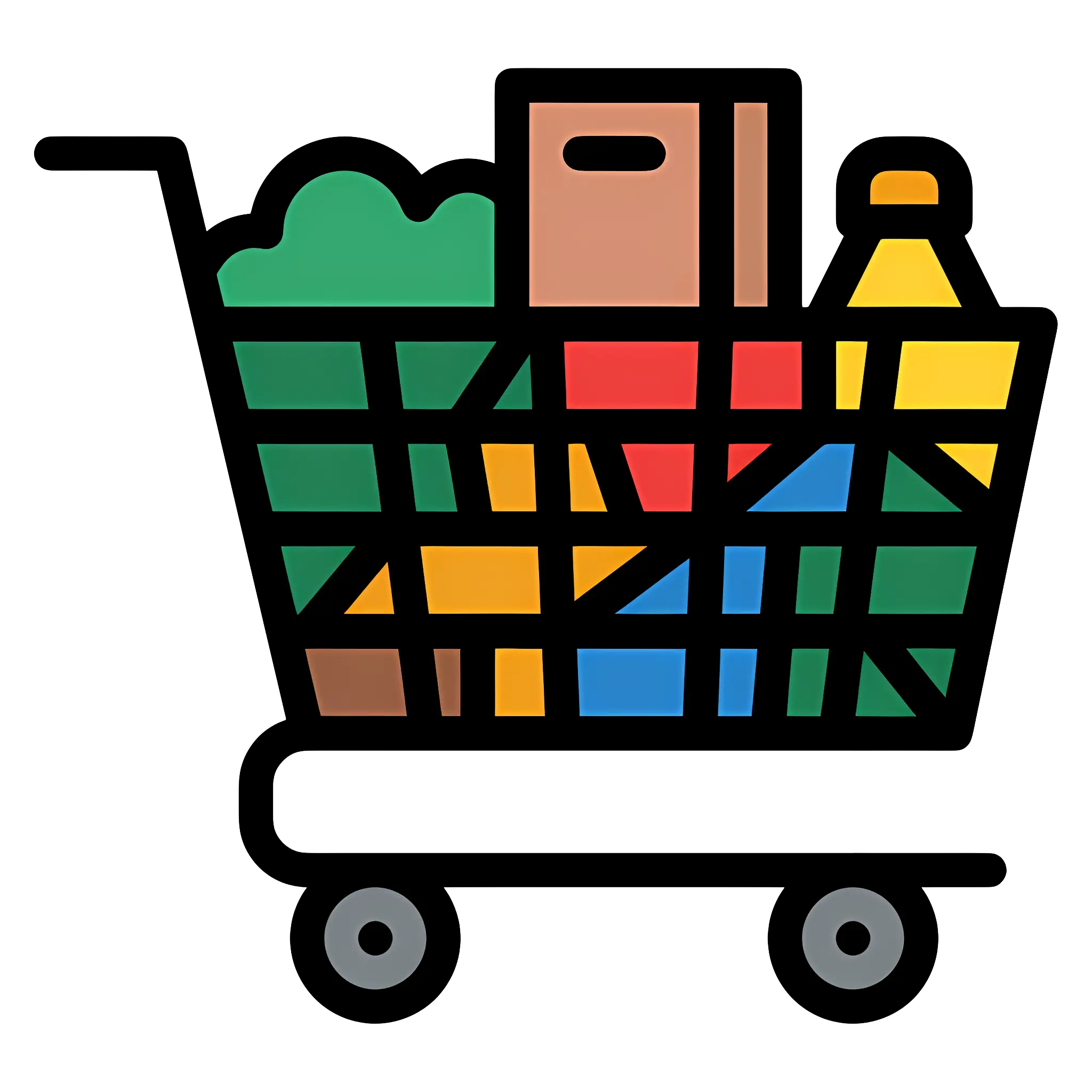 Shopping Cart Filled with Items