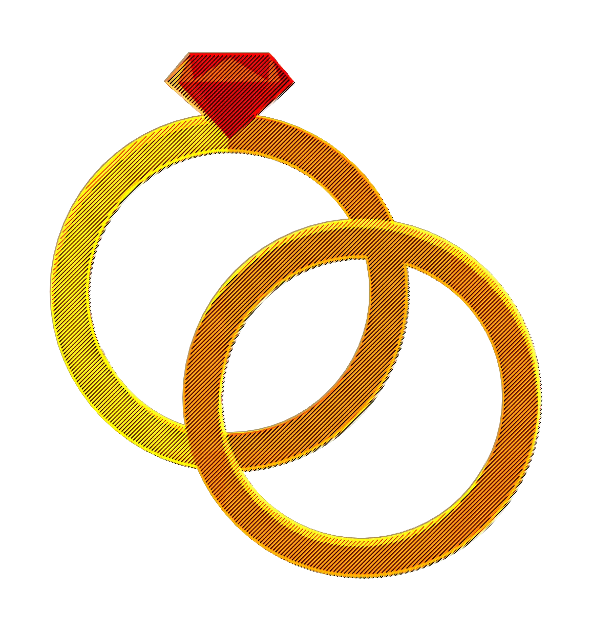 Golden Wedding and Engagement Rings