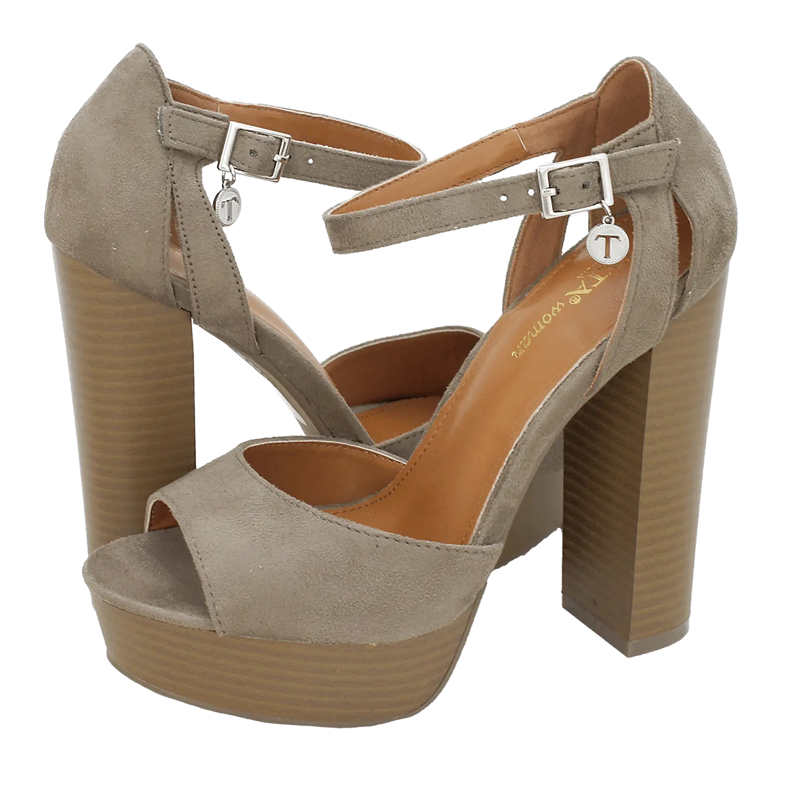 Beige High Platform Heels