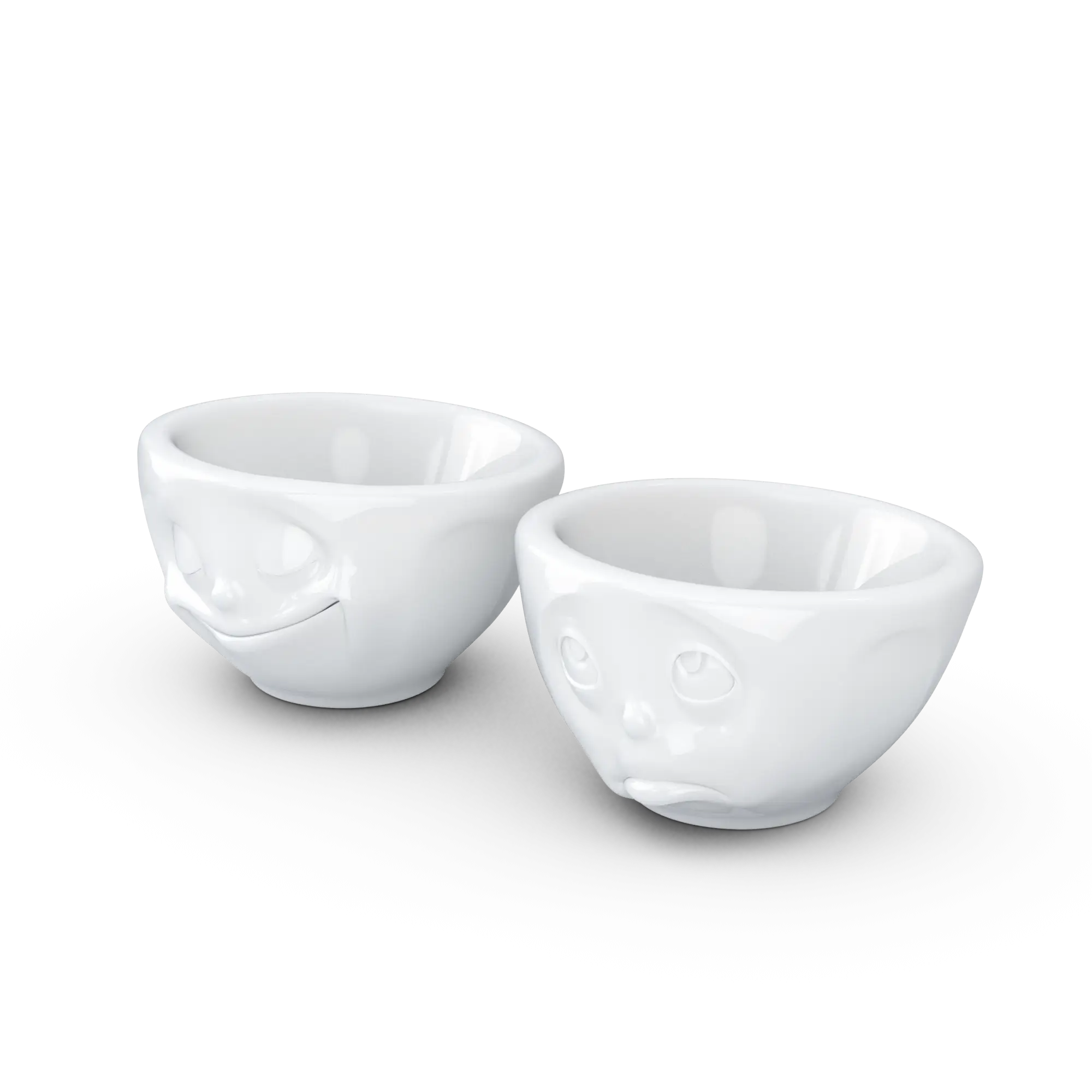 Minimalist White Ceramic Bowls with Expressions
