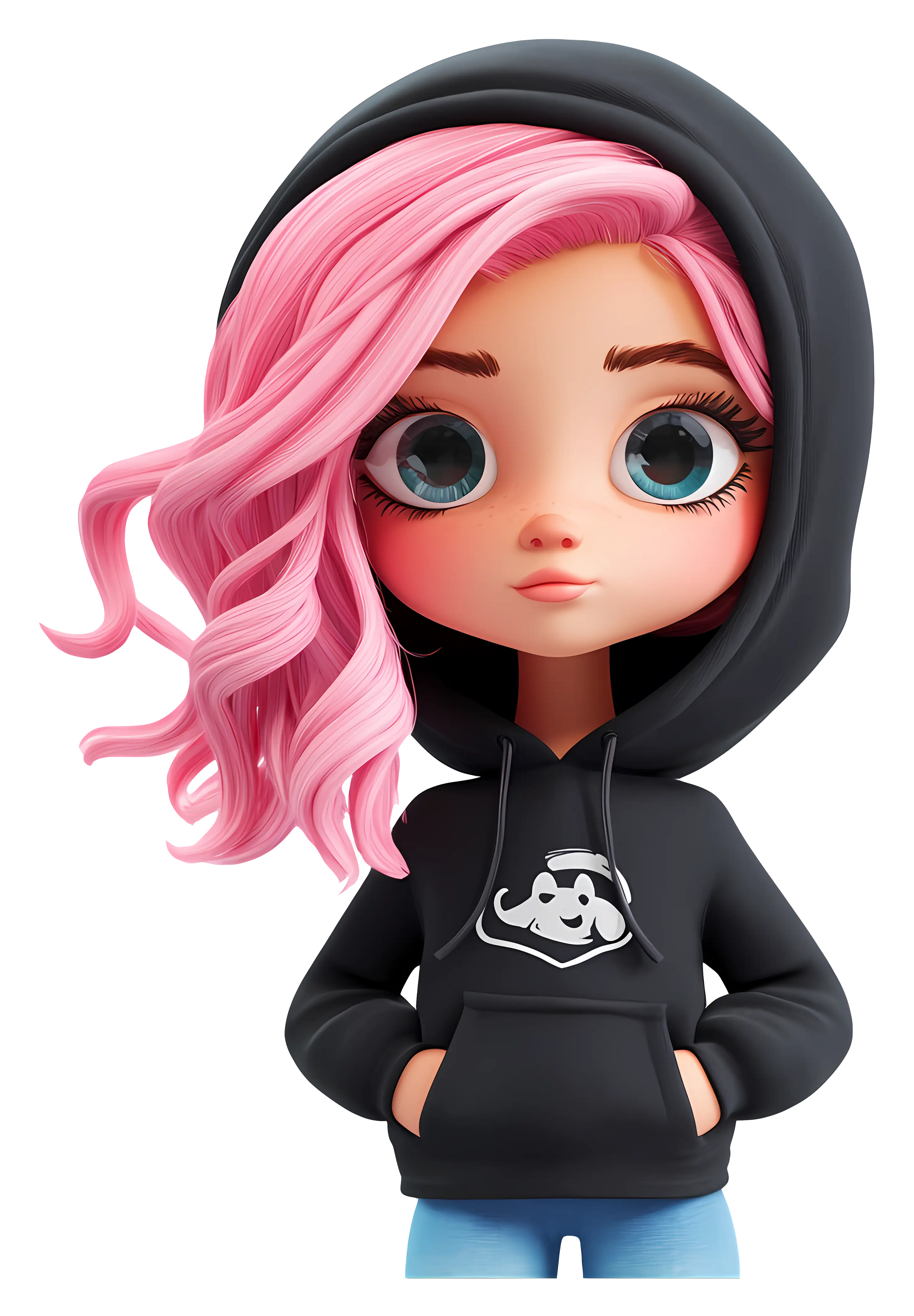 Stylish Girl with Pink Hair