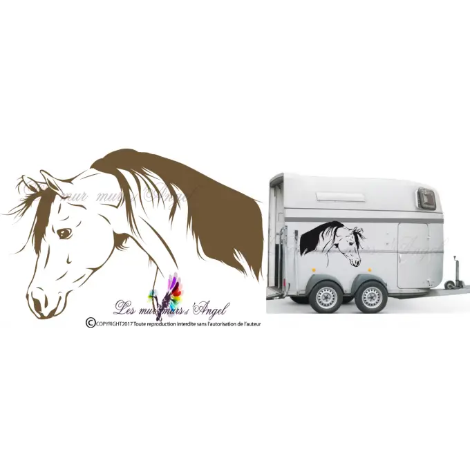 Horse Trailer with Horse Illustration