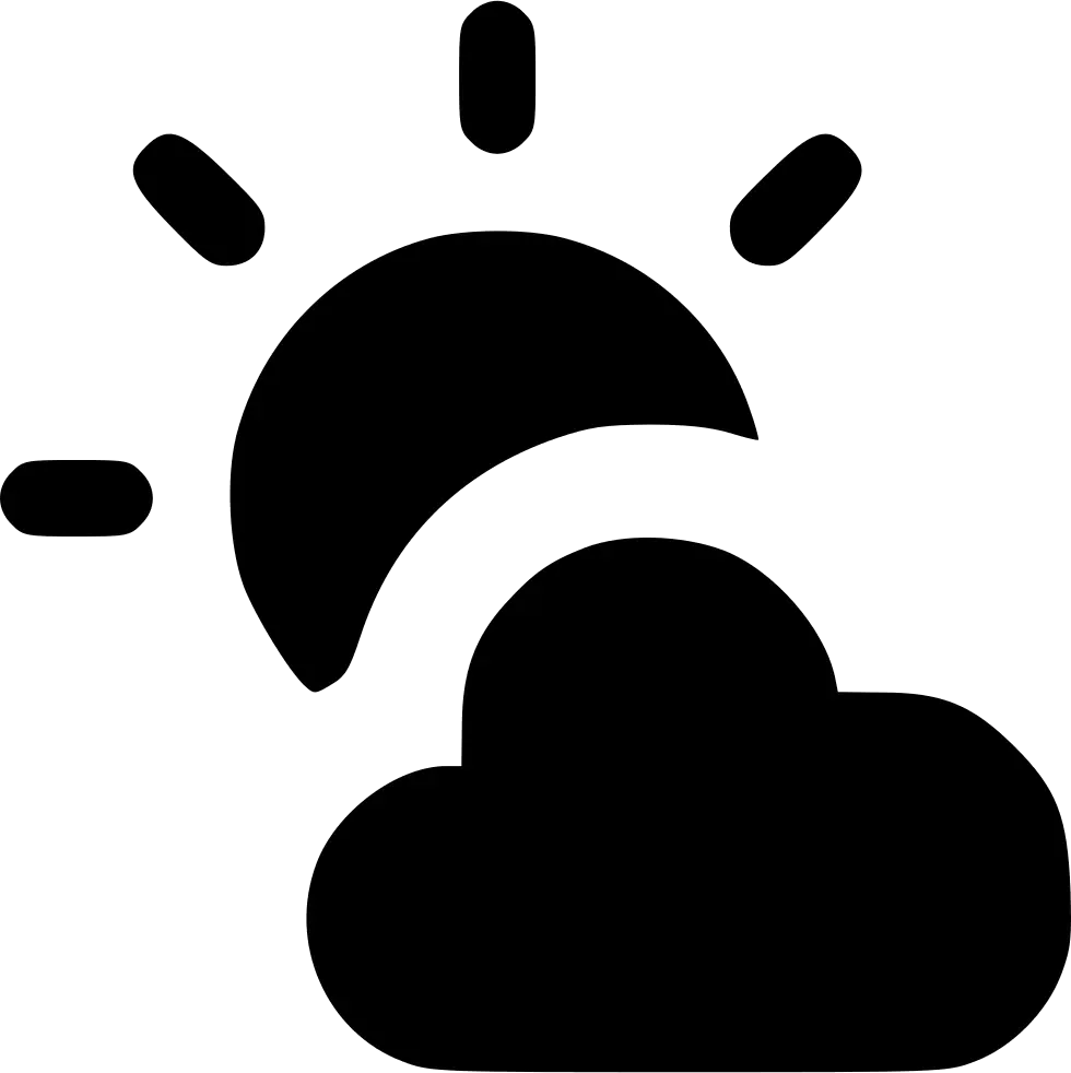 Black Sun and Cloud Weather Icon