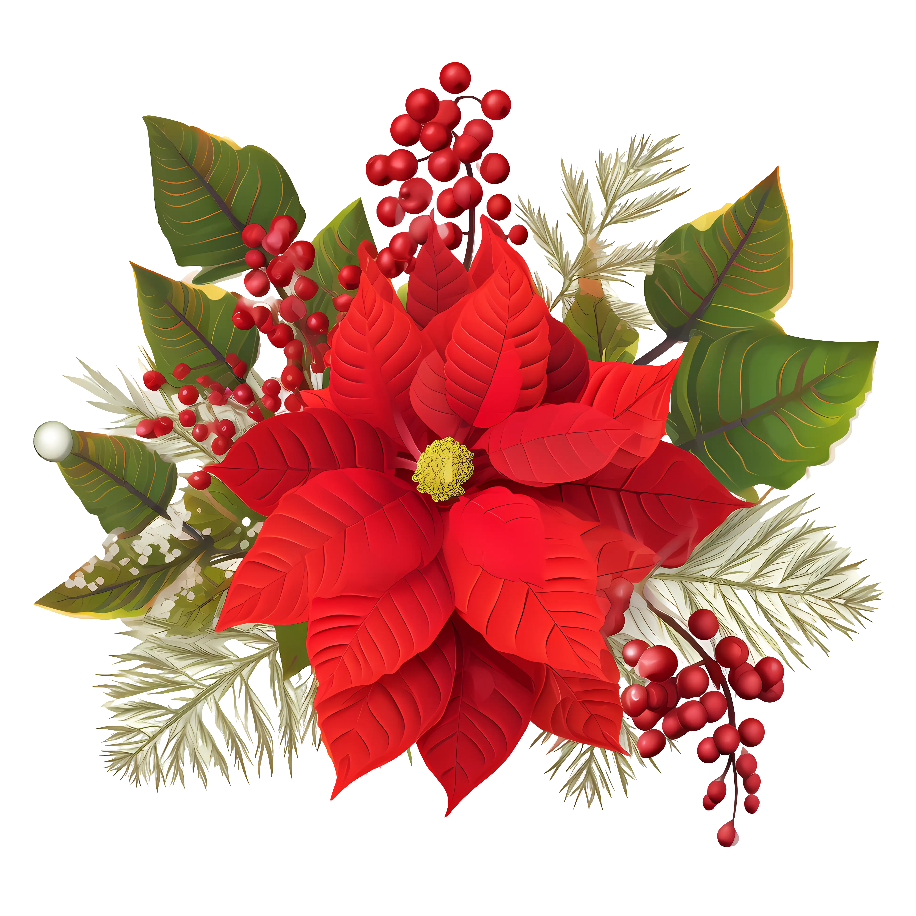 Poinsettia Flower Arrangement for Christmas Decoration