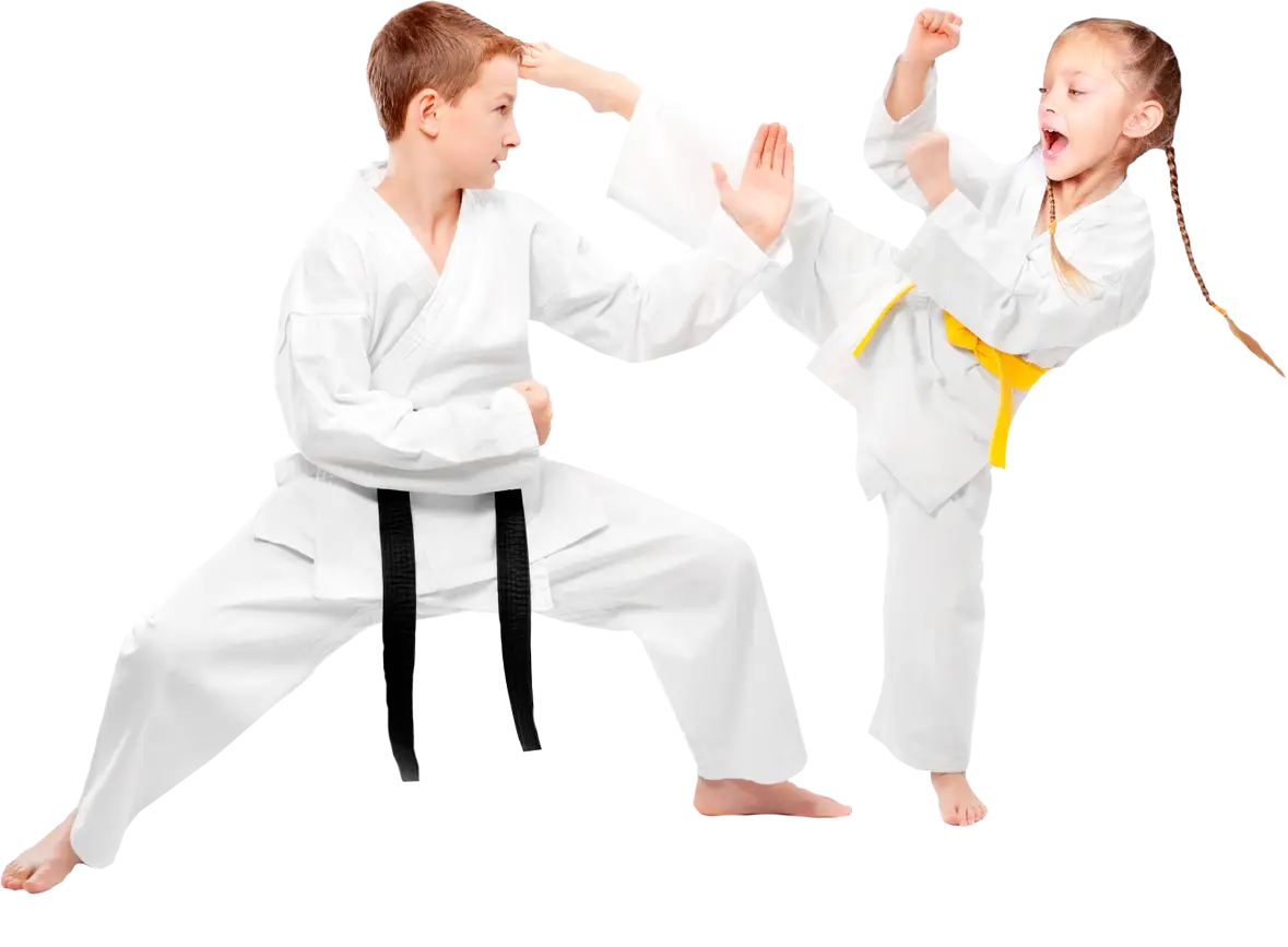 Kids Practicing Martial Arts