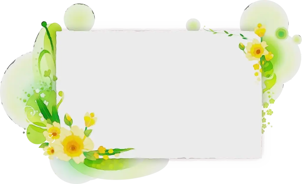 Decorative Floral Frame with Yellow Flowers