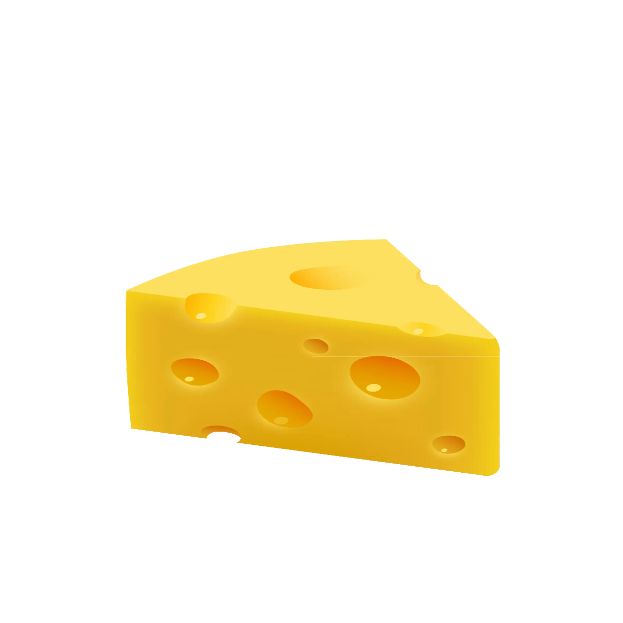 Yellow Cheese Wedge with Holes