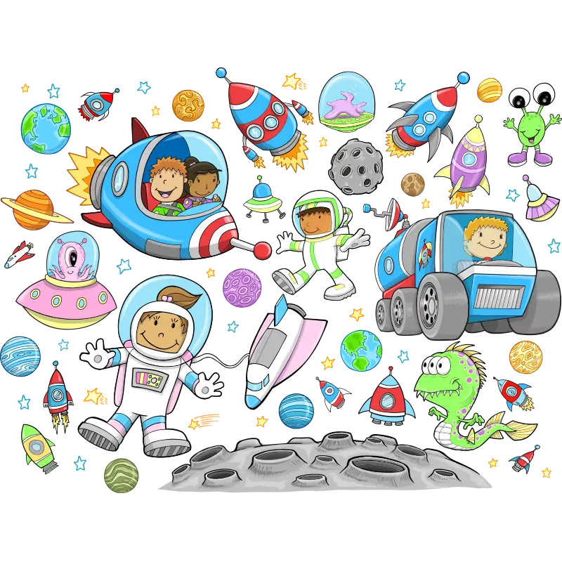 Space Adventure with Astronauts and Spaceships