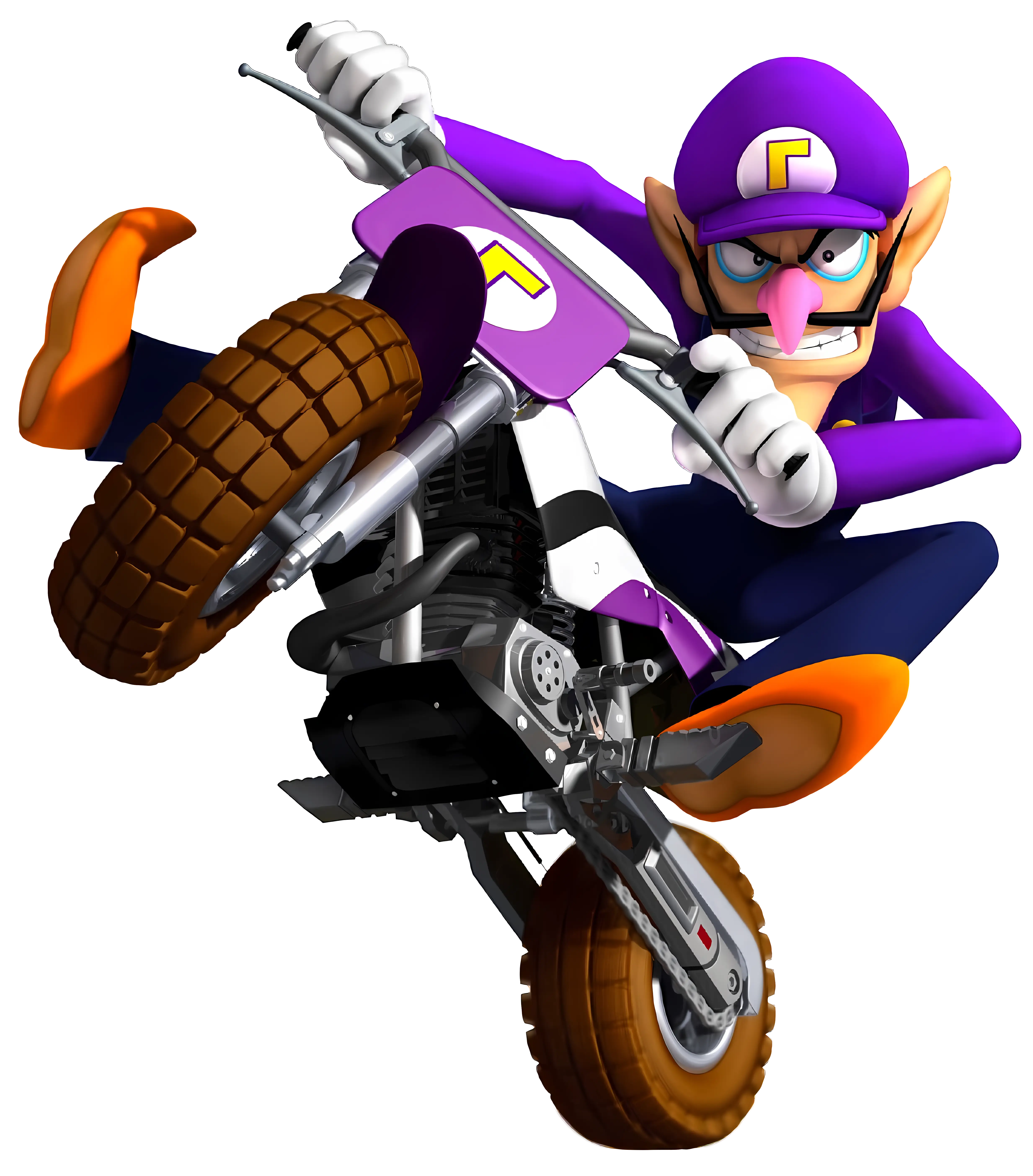 Purple Character on Motorbike