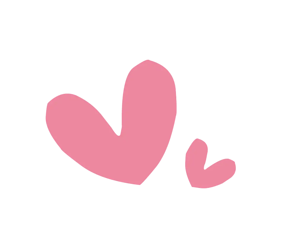 Pink Heart Doodle Illustrations