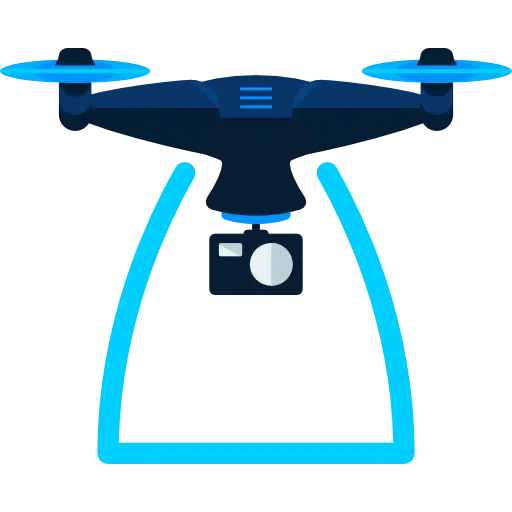 Illustration of a Blue Camera Drone