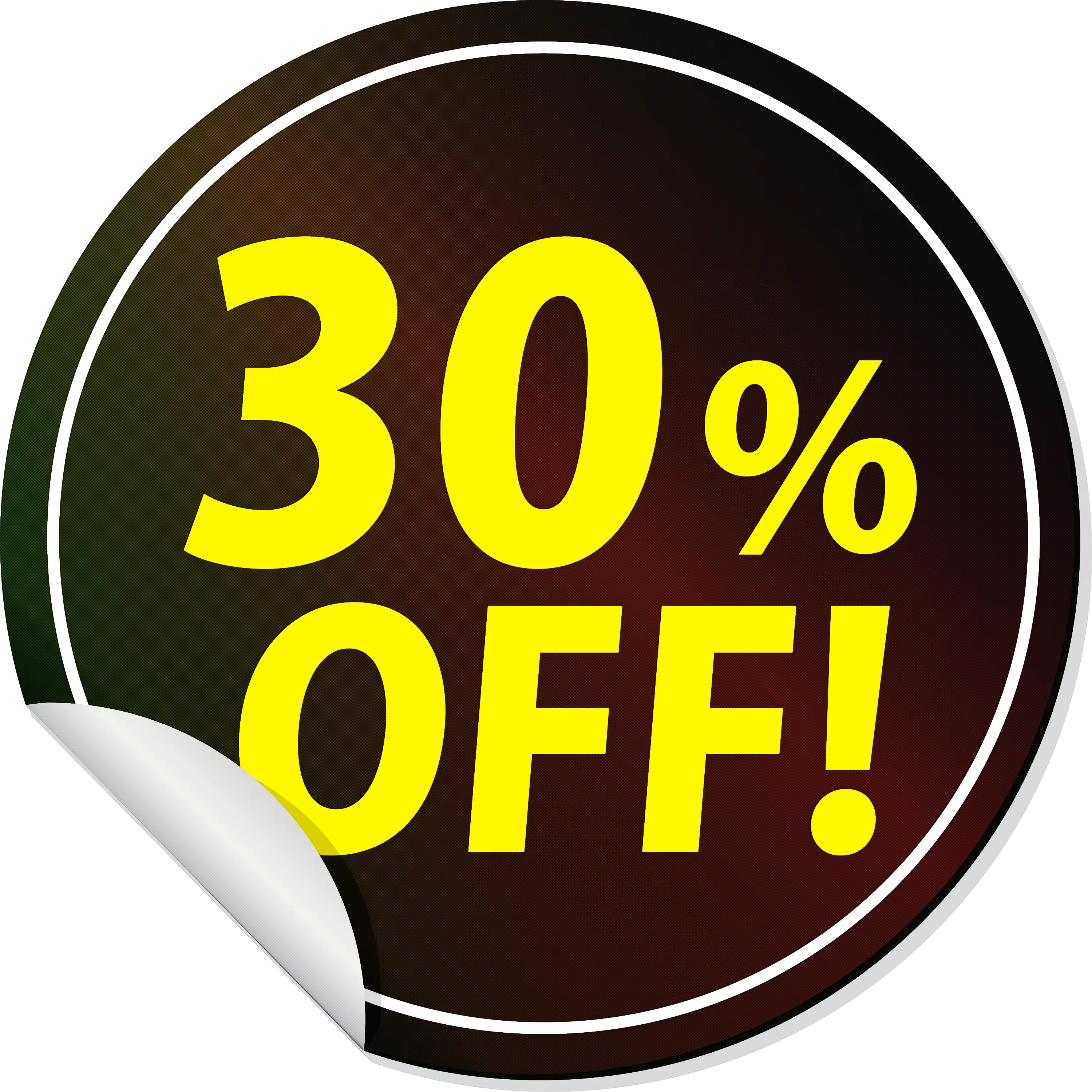 30% Off Circular Discount Sticker