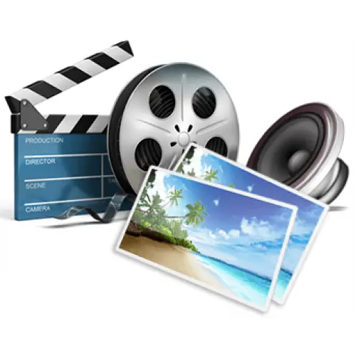 Film Reel and Clapperboard for Movie Production
