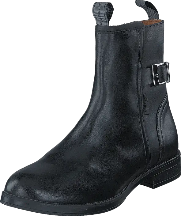 Black Leather Boot with Polished Finish