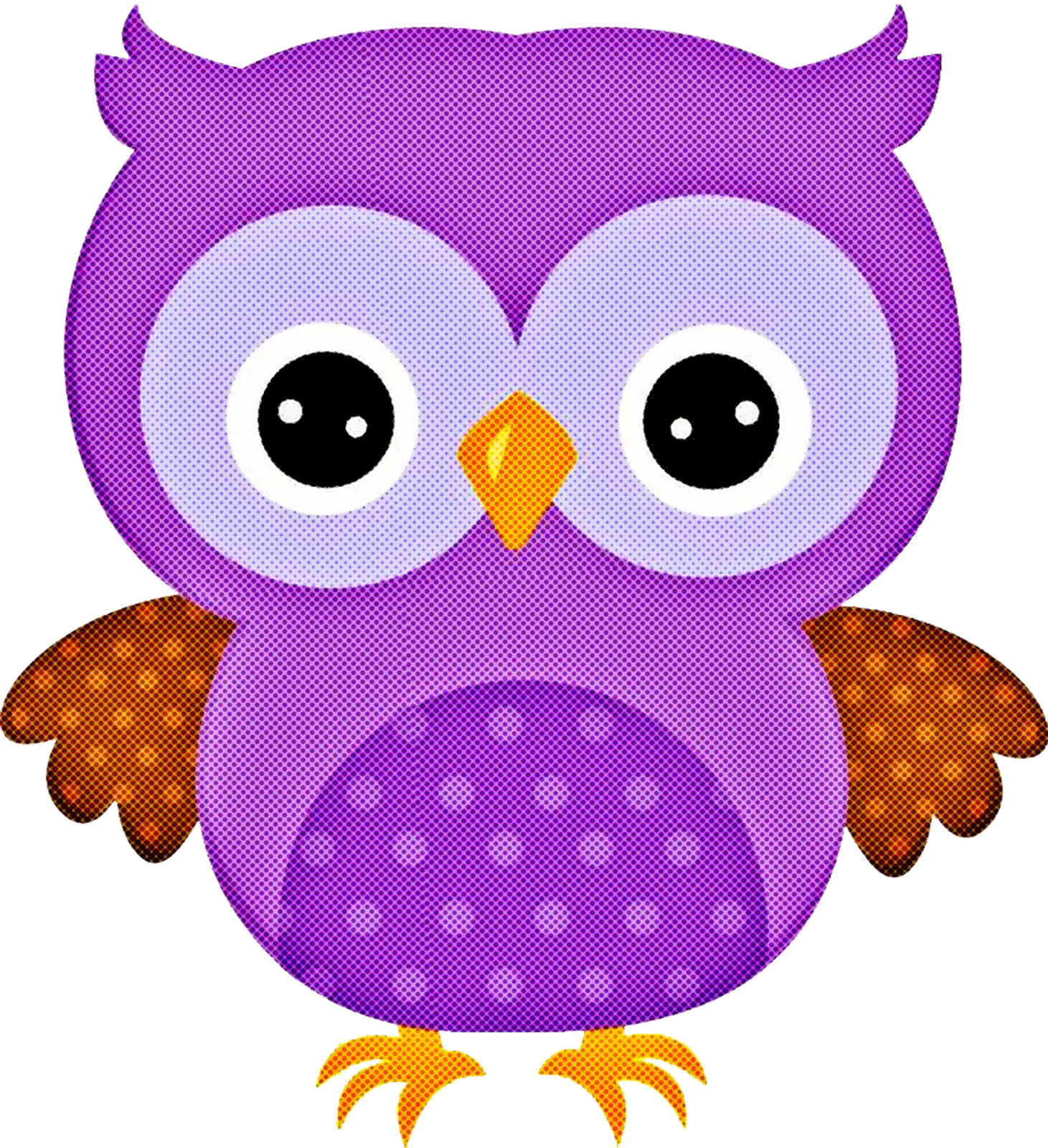 Cartoon Purple Owl Illustration
