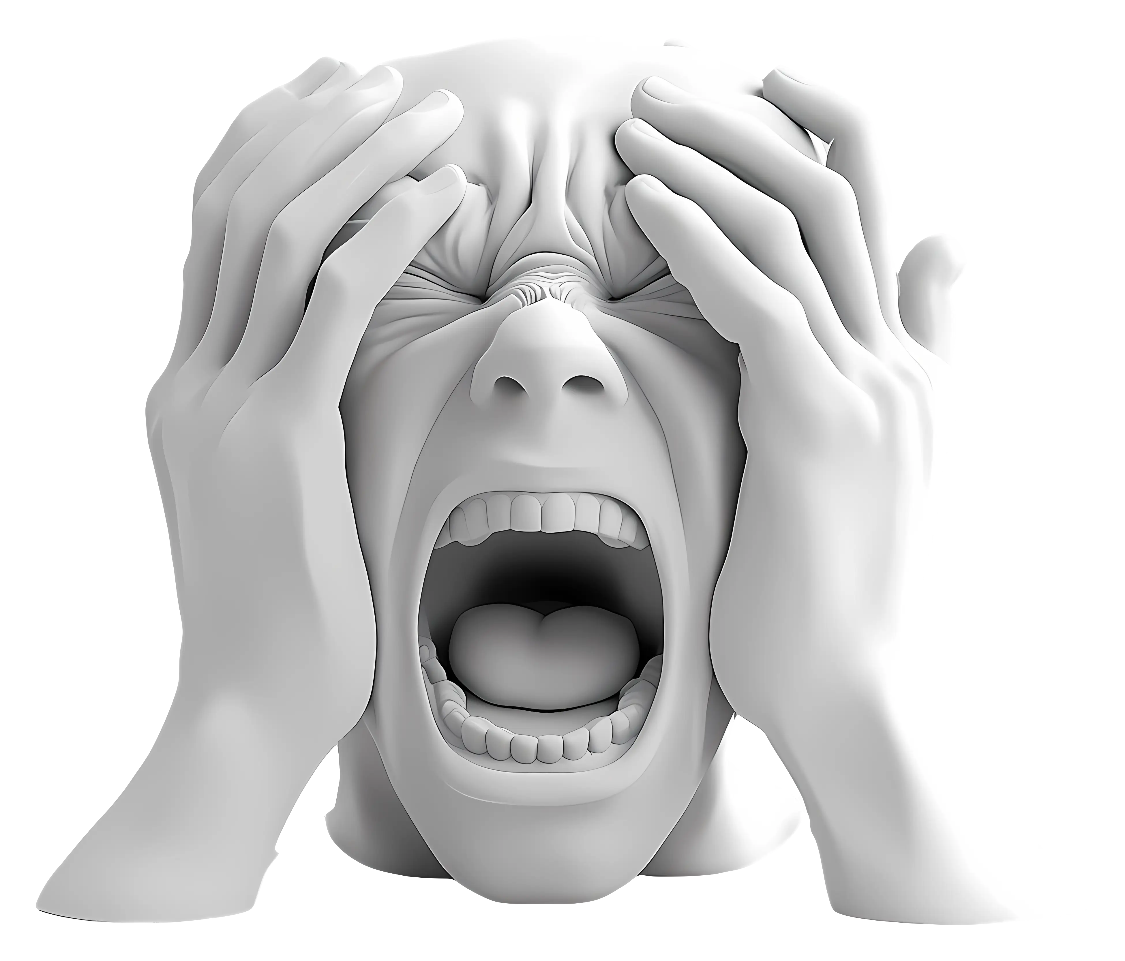 Screaming Face Expression