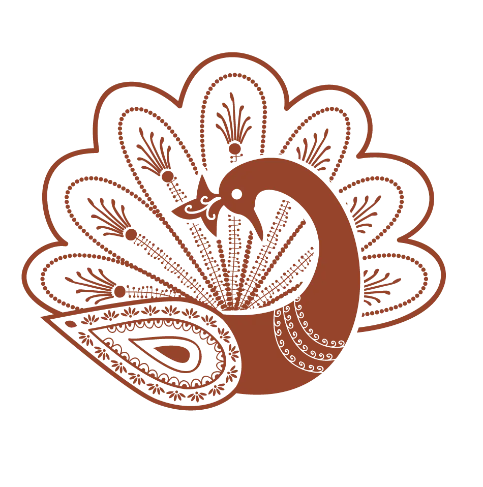 Brown Peacock with Decorative Feathers