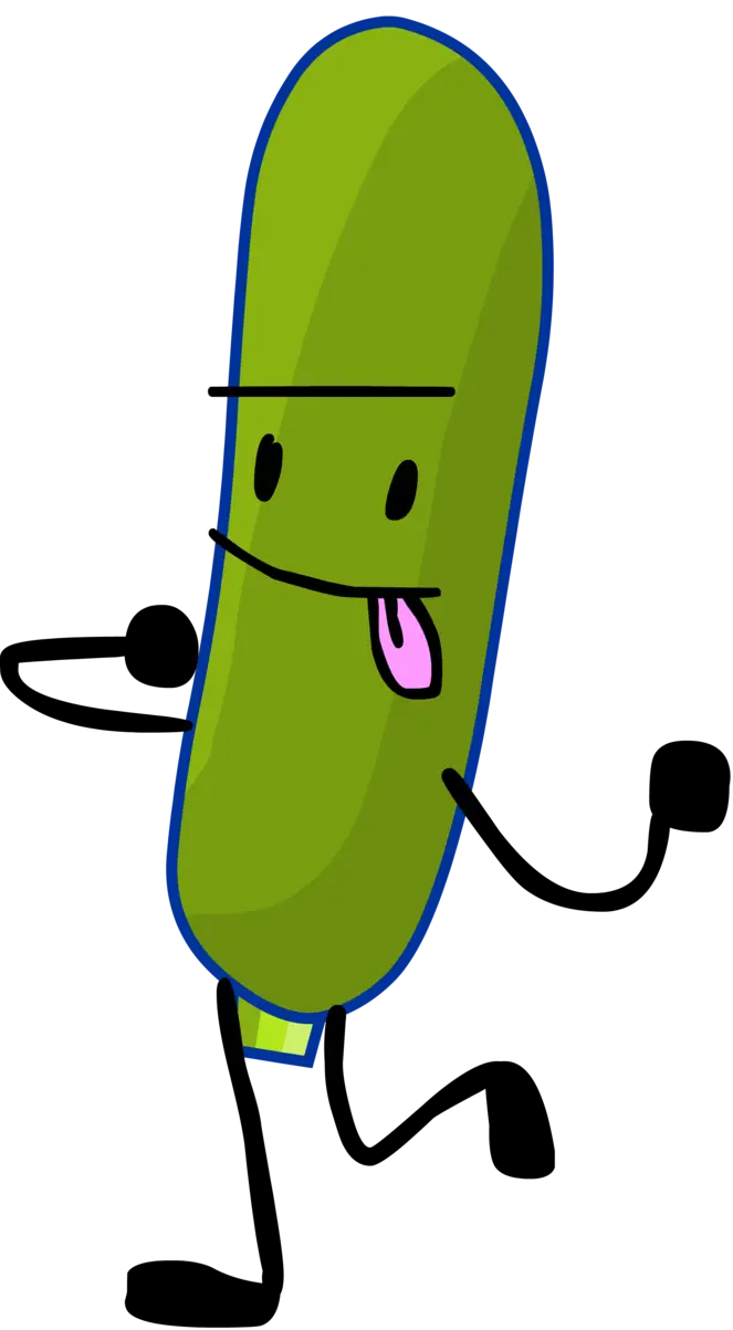Funny Green Pickle Character