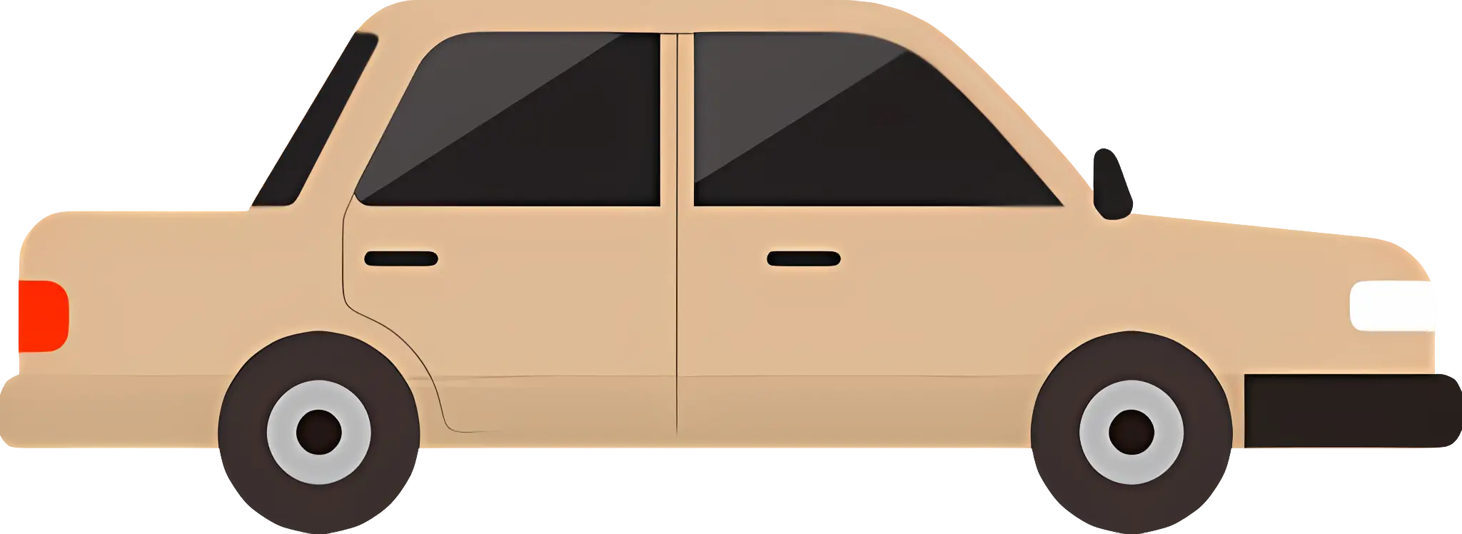 Beige Sedan Car Illustration
