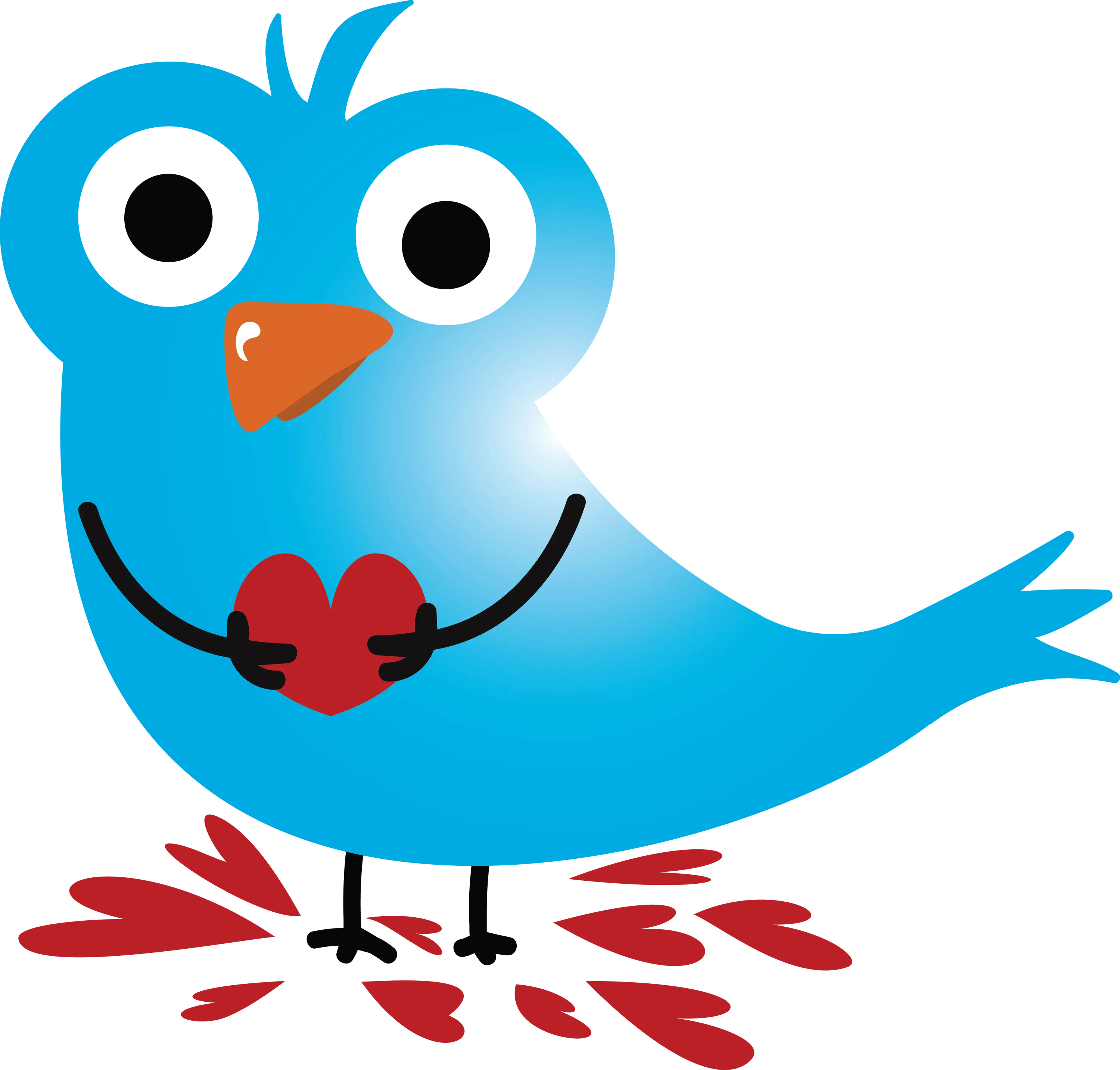 Romantic Blue Bird Holding a Heart