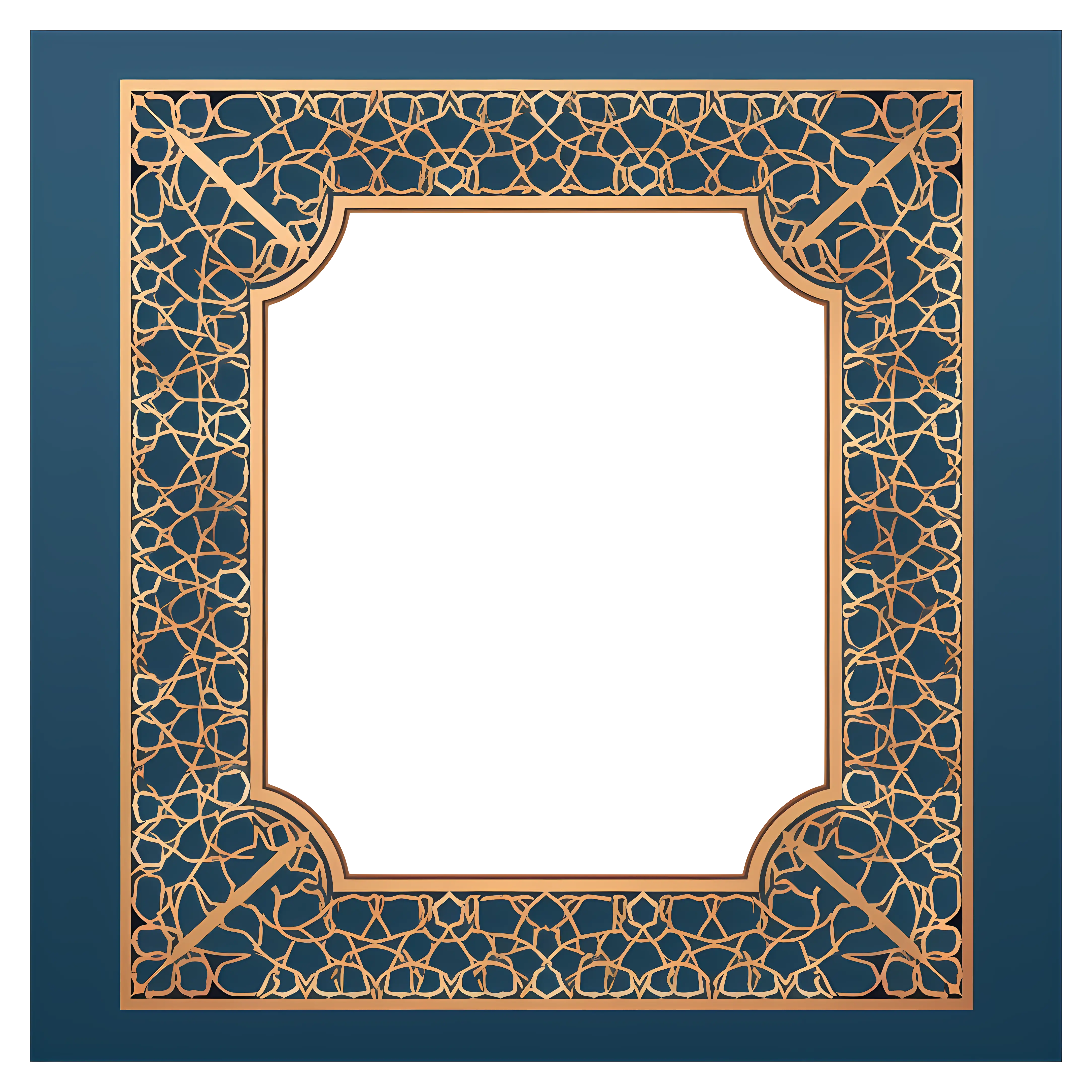Square Gold and Navy Ornamental Frame