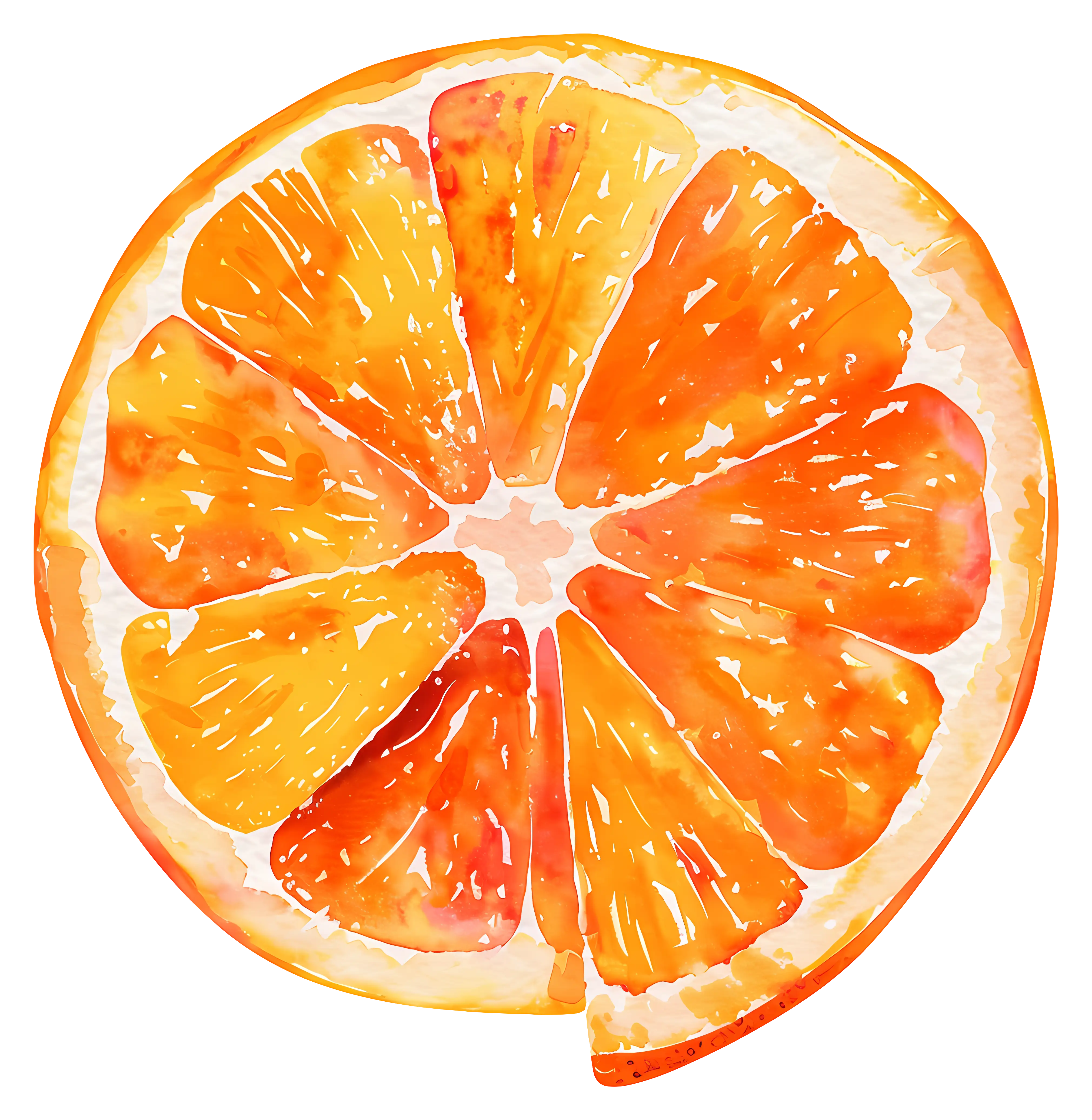 Watercolor Orange Slice Illustration