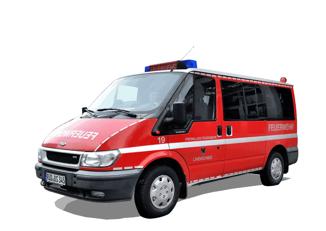 Red Rescue Vehicle with Emergency Lights
