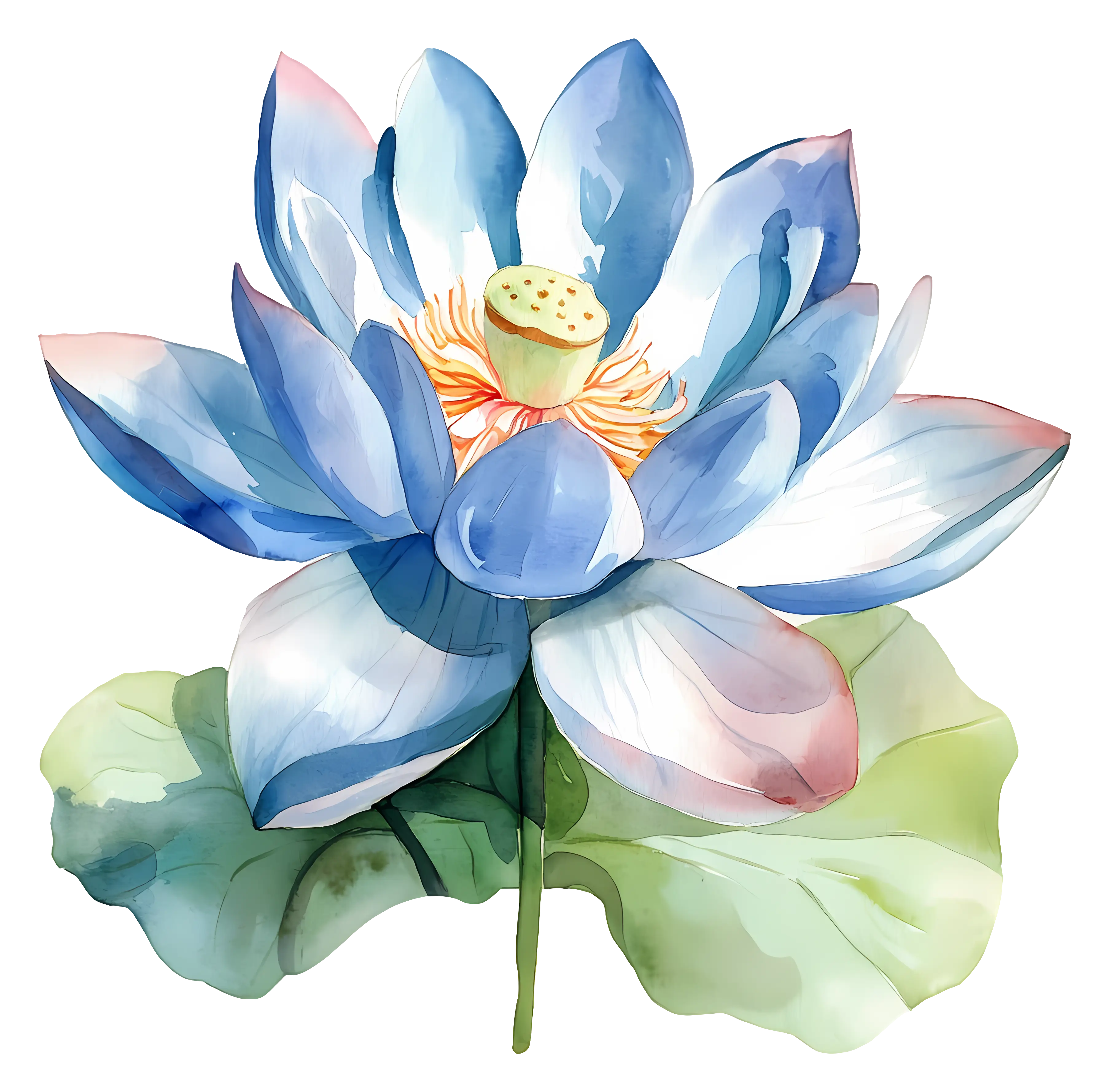 Blue Lotus Flower Illustration