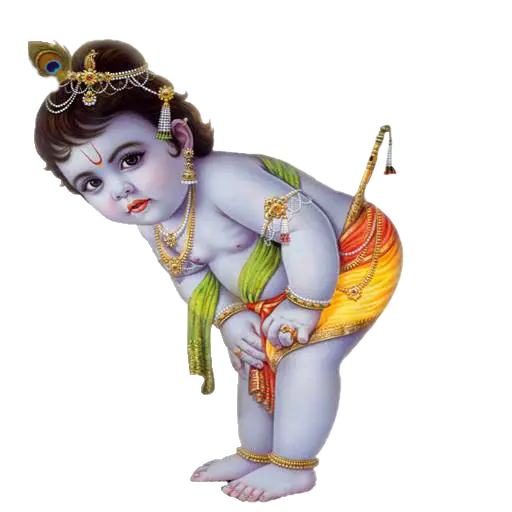 Colorful Baby Krishna Illustration