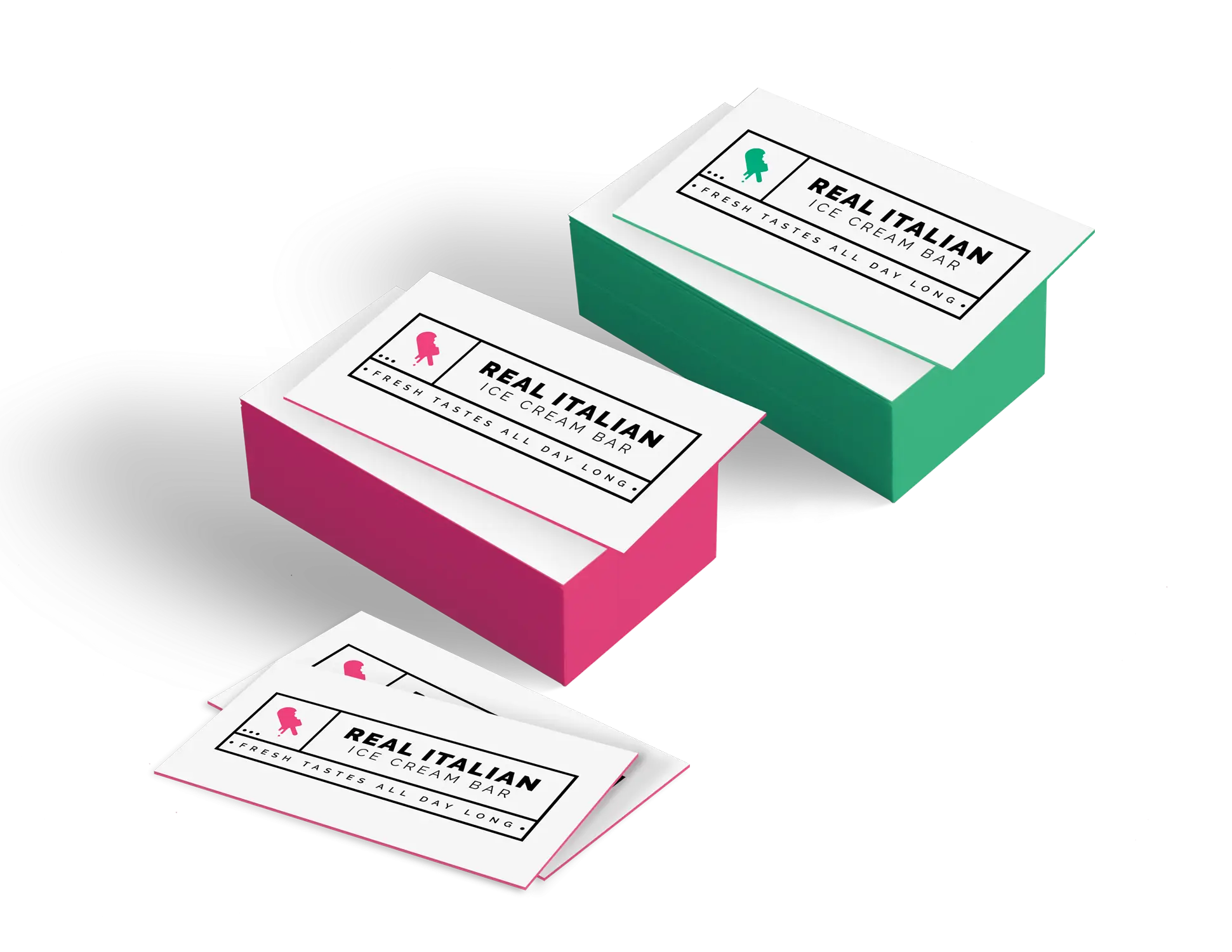 Colorful Business Cards in Boxes