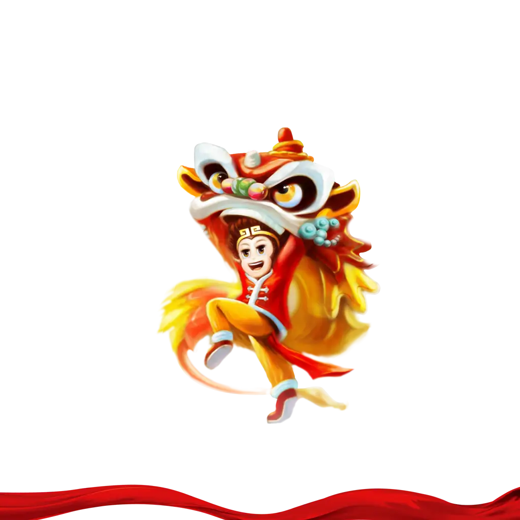Lion Dance Cultural Illustration