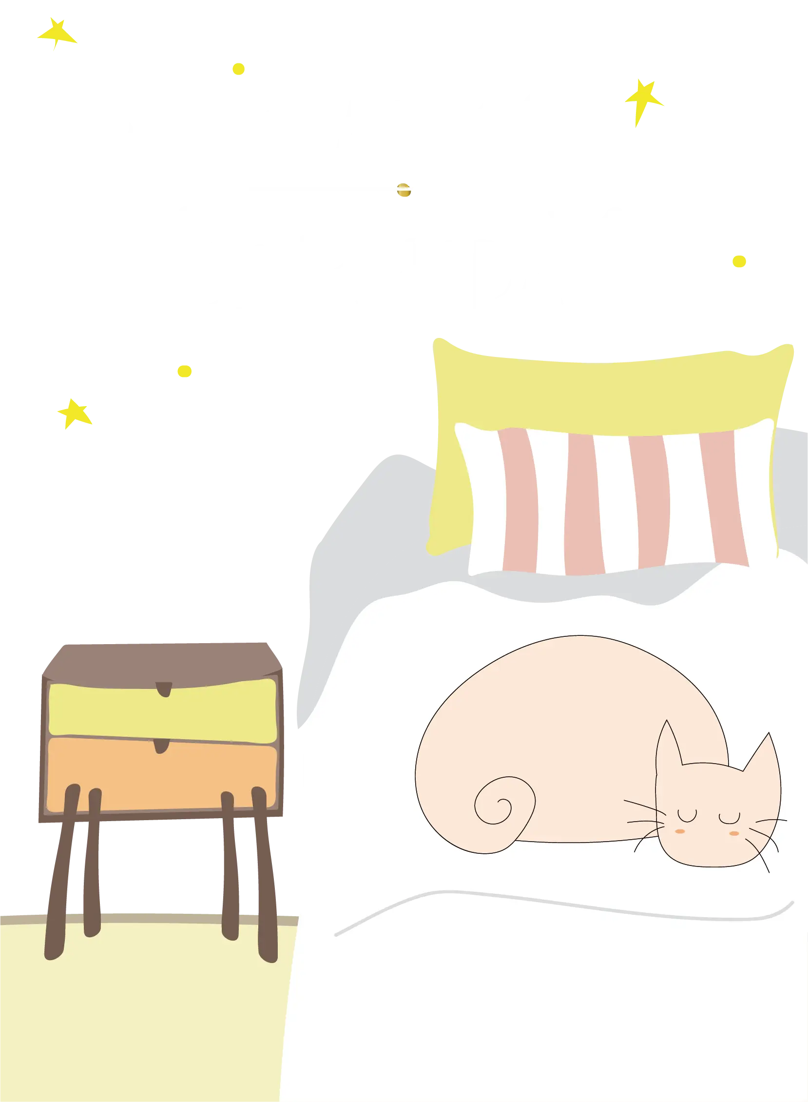 Sleeping Cat in Bed