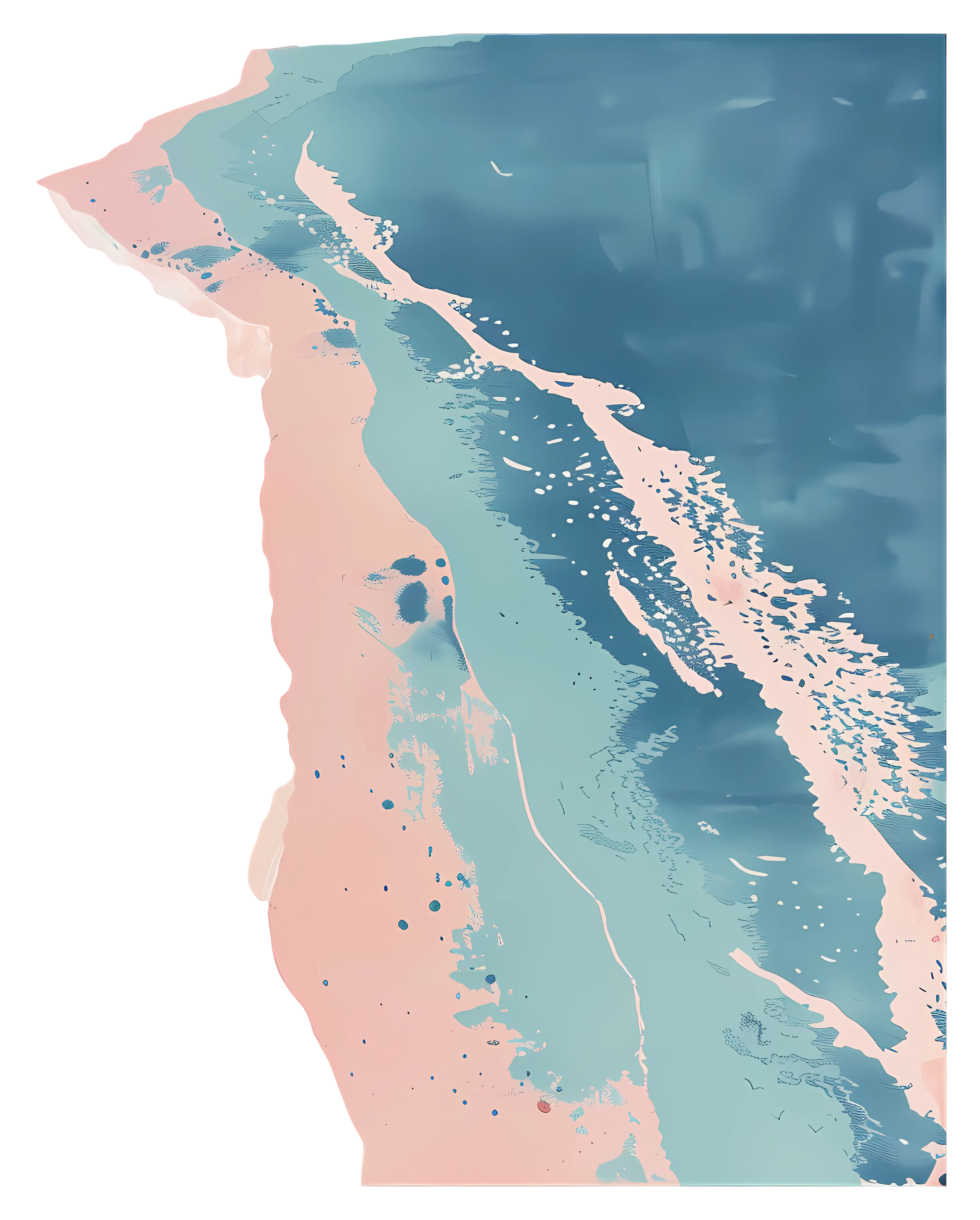 Abstract Beach with Ocean Waves