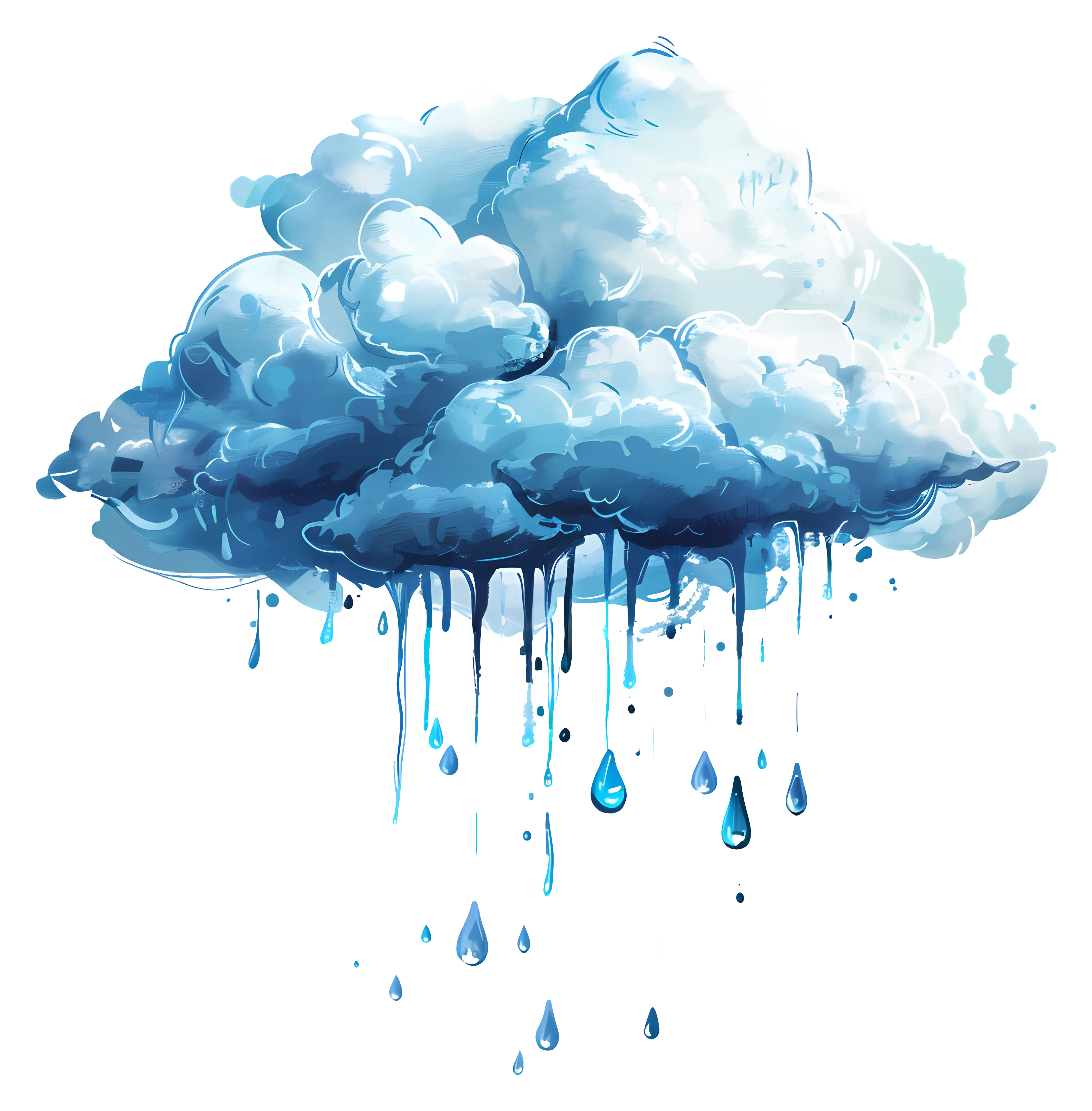 Rain Cloud with Falling Drops