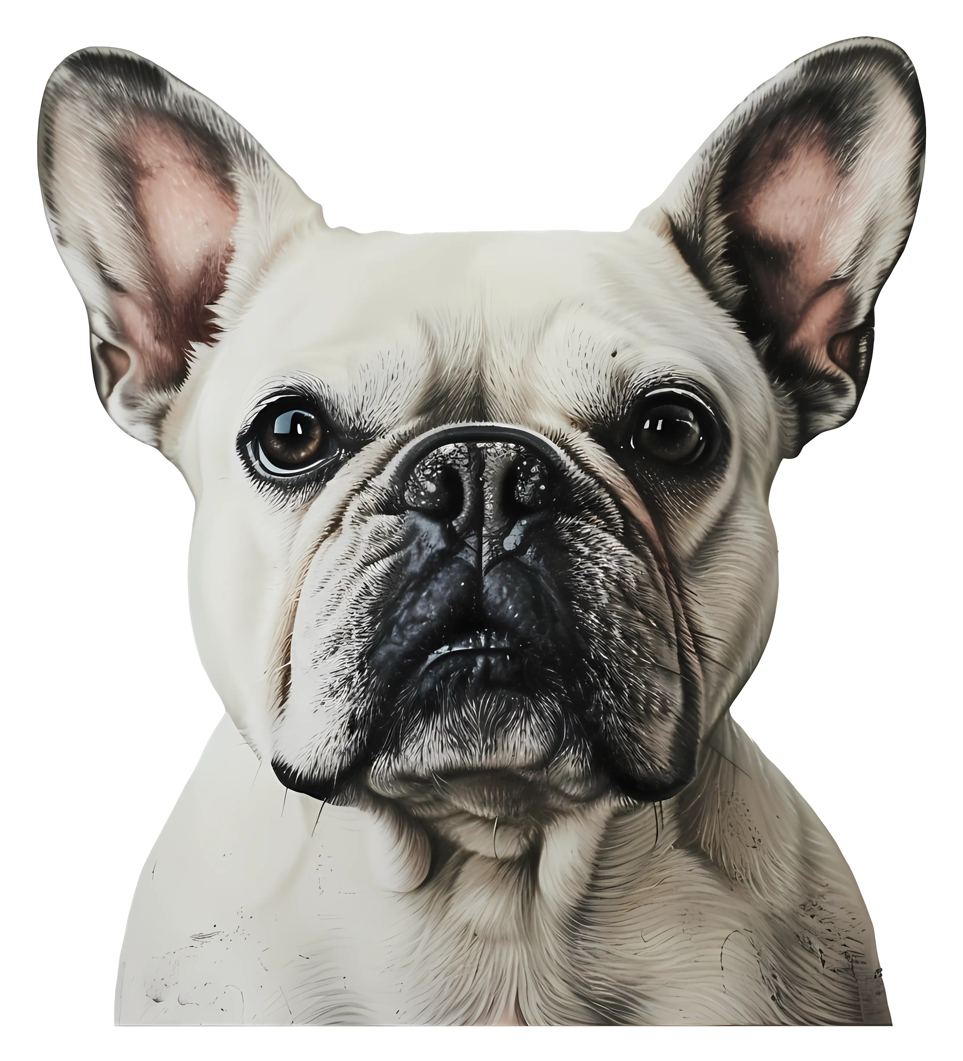 White French Bulldog Face Close-Up