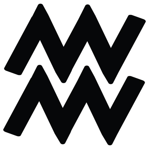 Black Aquarius Zodiac Symbol