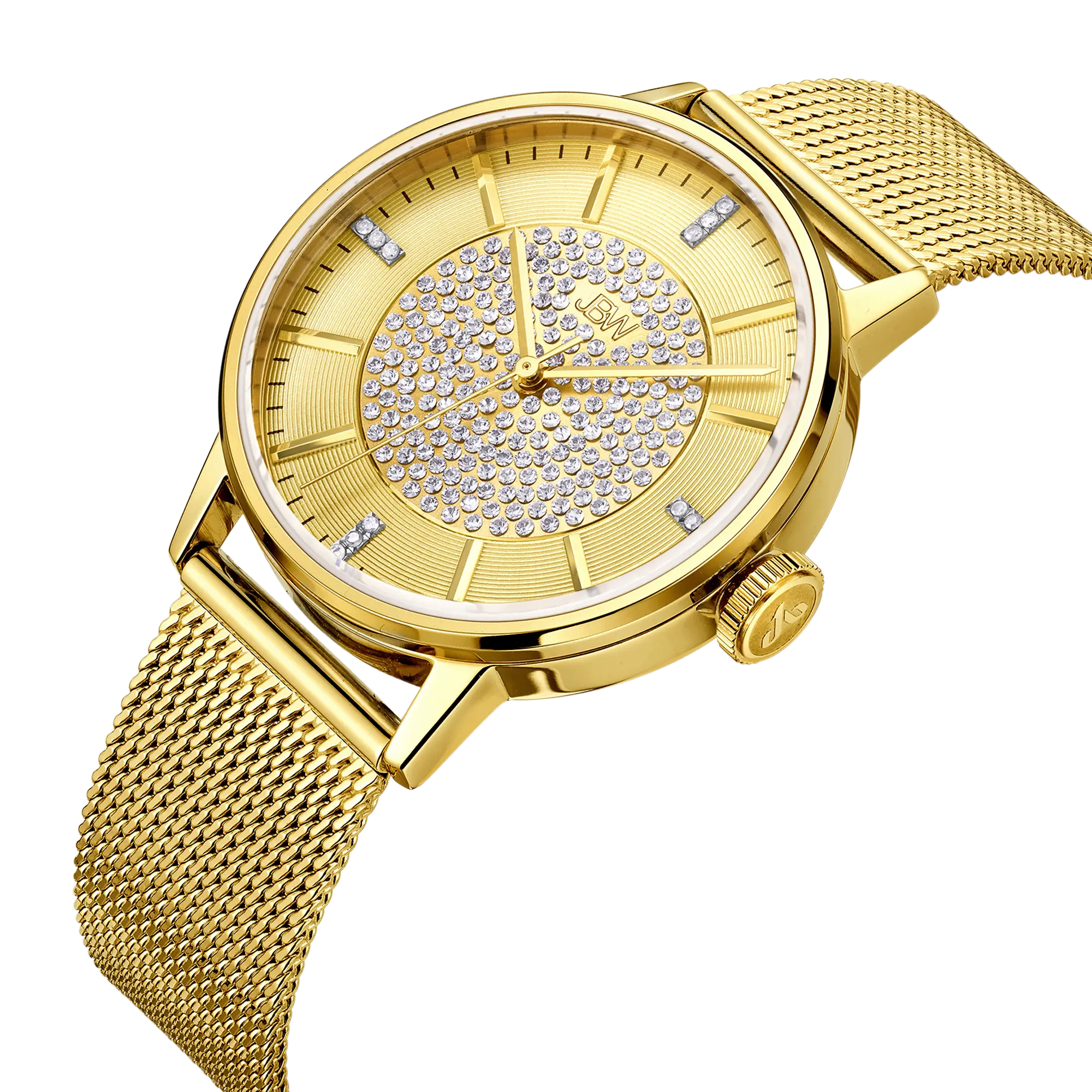 Elegant Gold Watch with Mesh Band