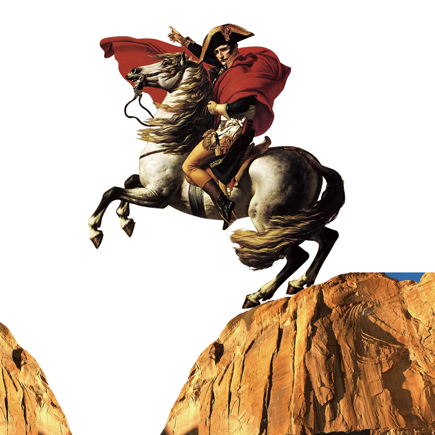 Historical Horse Rider on a Cliff
