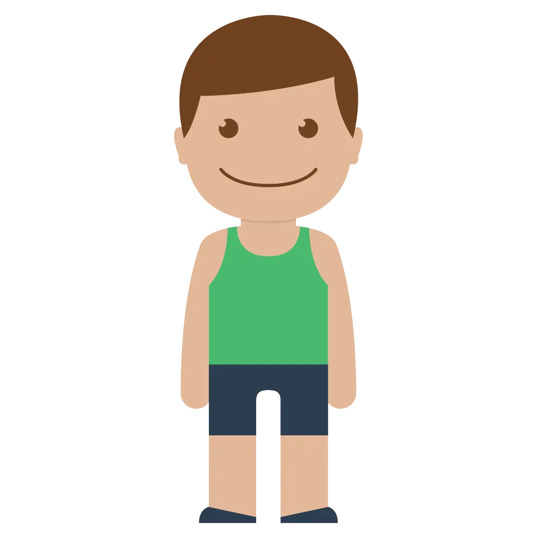Cartoon Boy Character in Simple Style